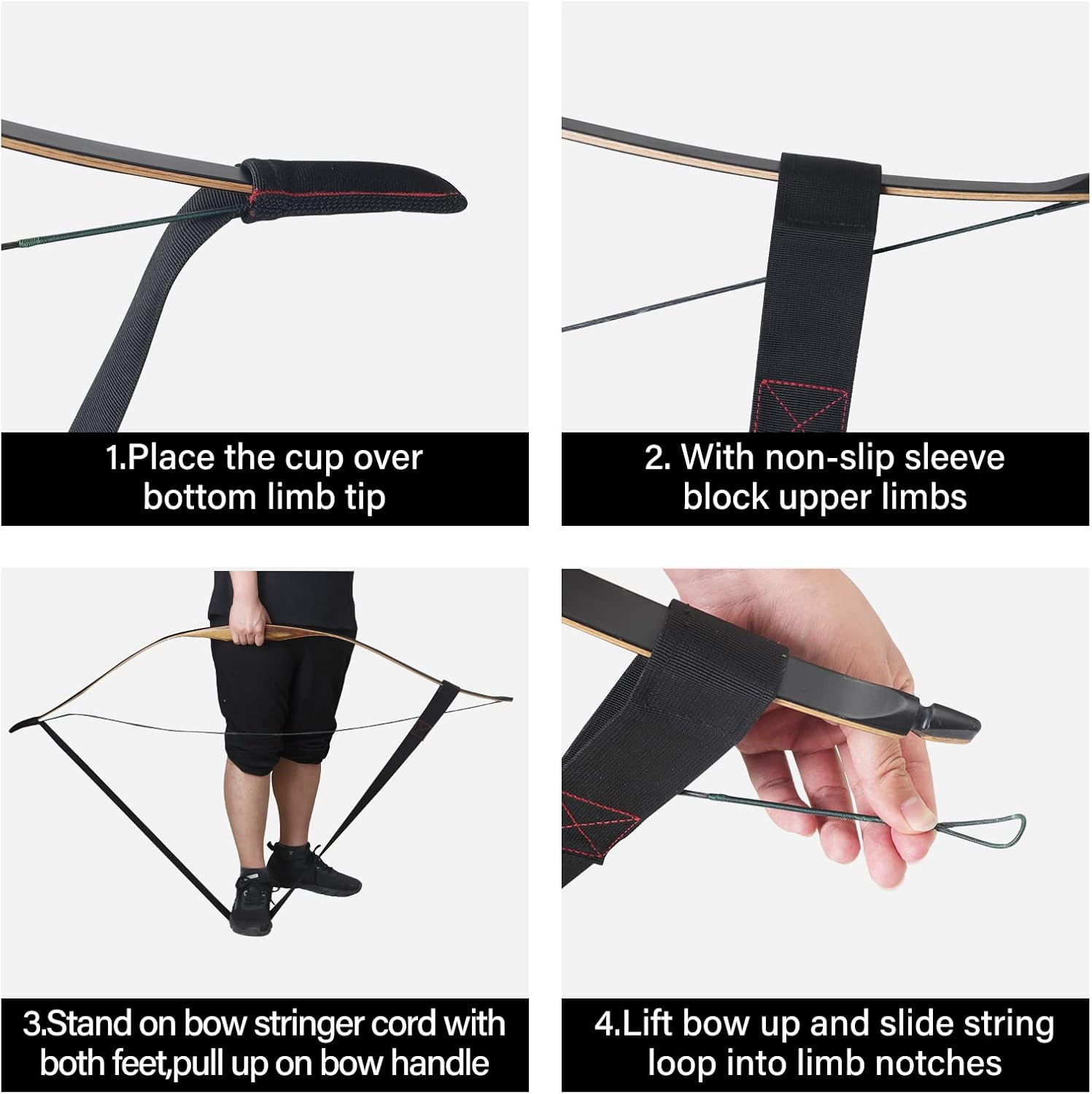 Recurve Bow Stringer Tool for Easy Installation of Archery Bow Strings