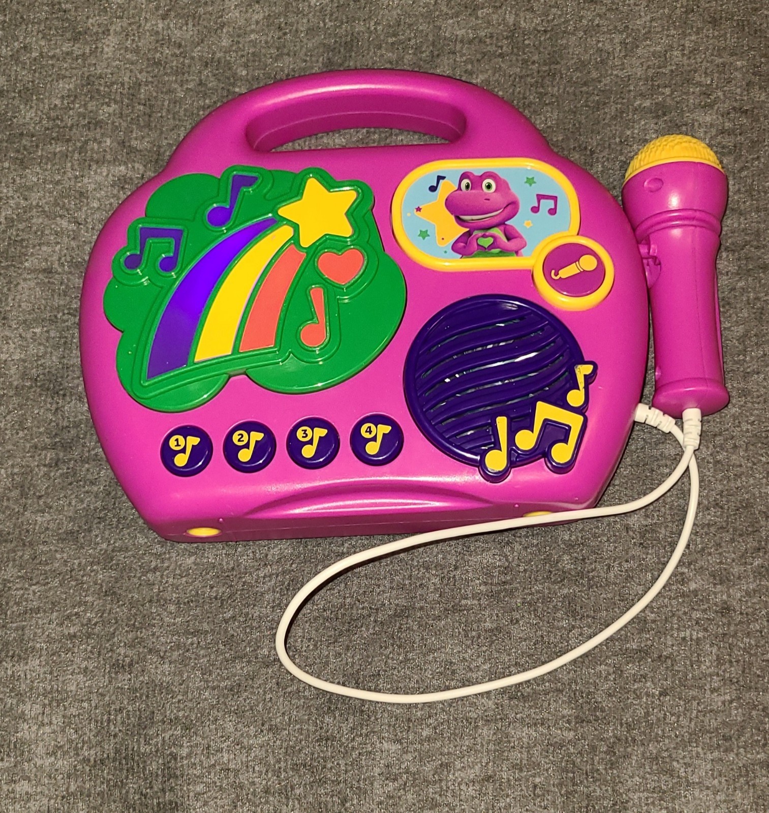 Barney Sing Along Boombox, Includes Microphone and Built-in Music, Tested Works