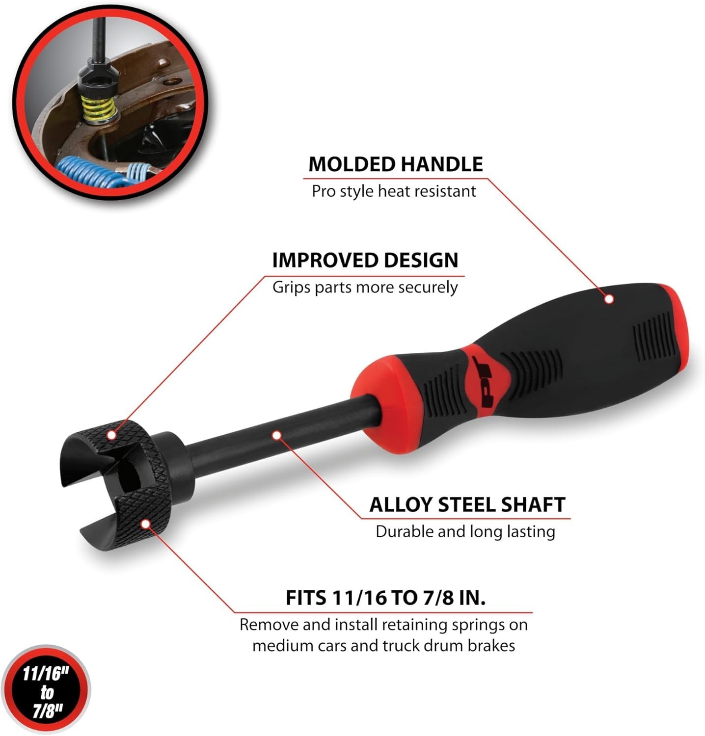 Compact Brake Spring Compressor with Improved Grip Design - Reliable Performance