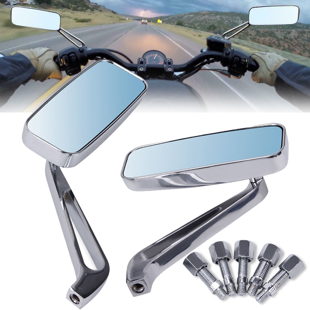 Chrome Motorcycle Rearview Side Mirrors For Harley Honda Kawasaki Suzuki Yamaha