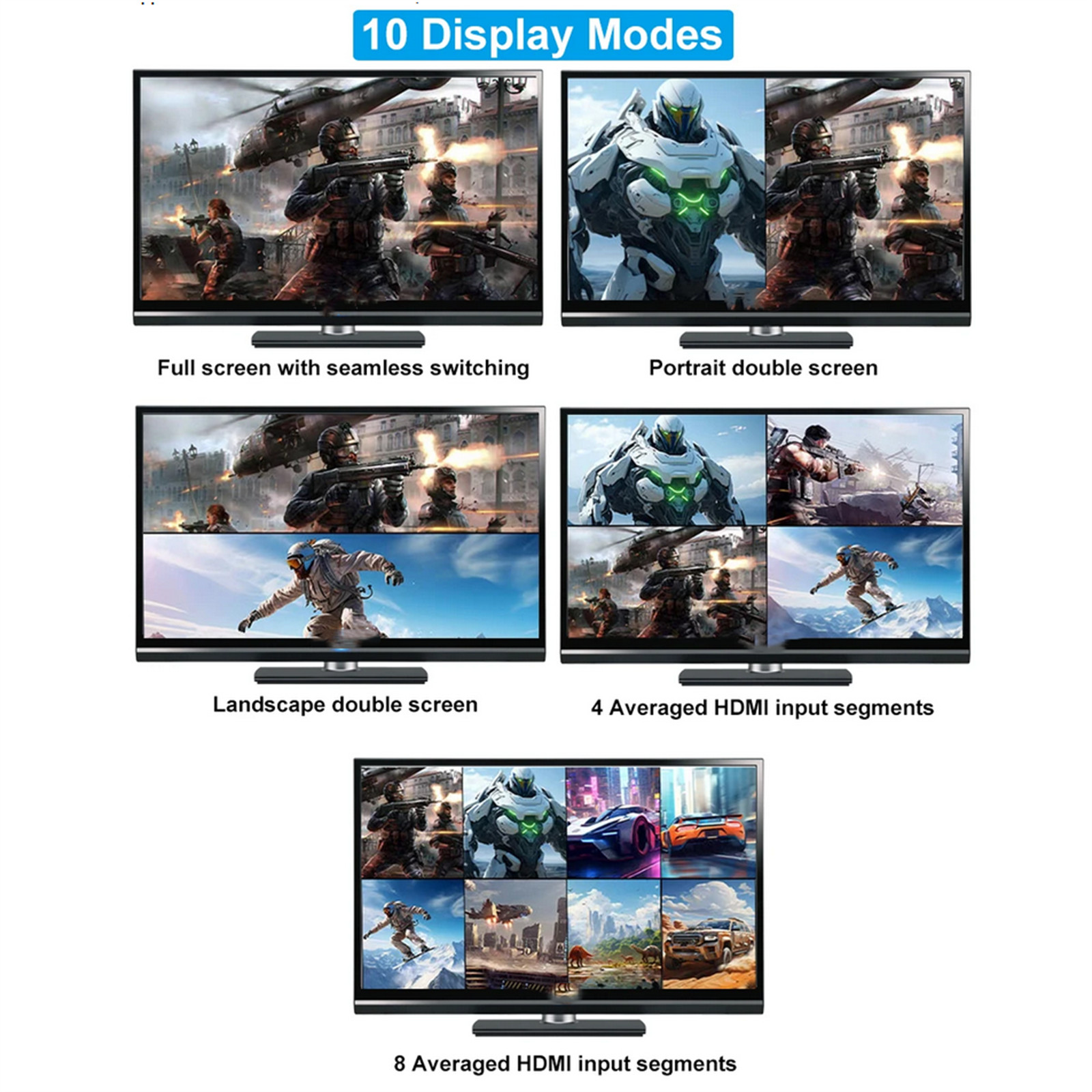 4K30hz 9x1 HDMI-Compatible Multiviewer 1080P Screen Multi Viewer Seamless Switch