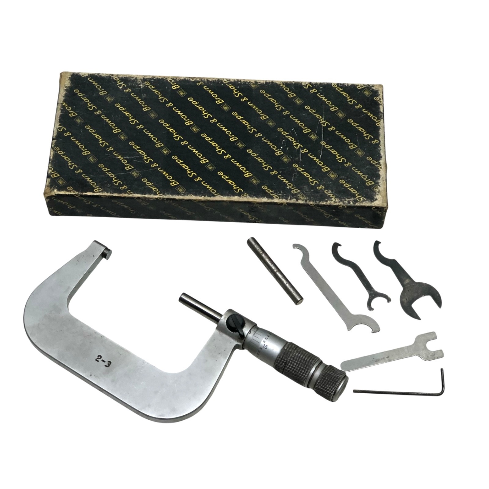 Brown & Sharpe 2-3” Micrometer .0001" / Carbide Tips / Swiss Made With Standard