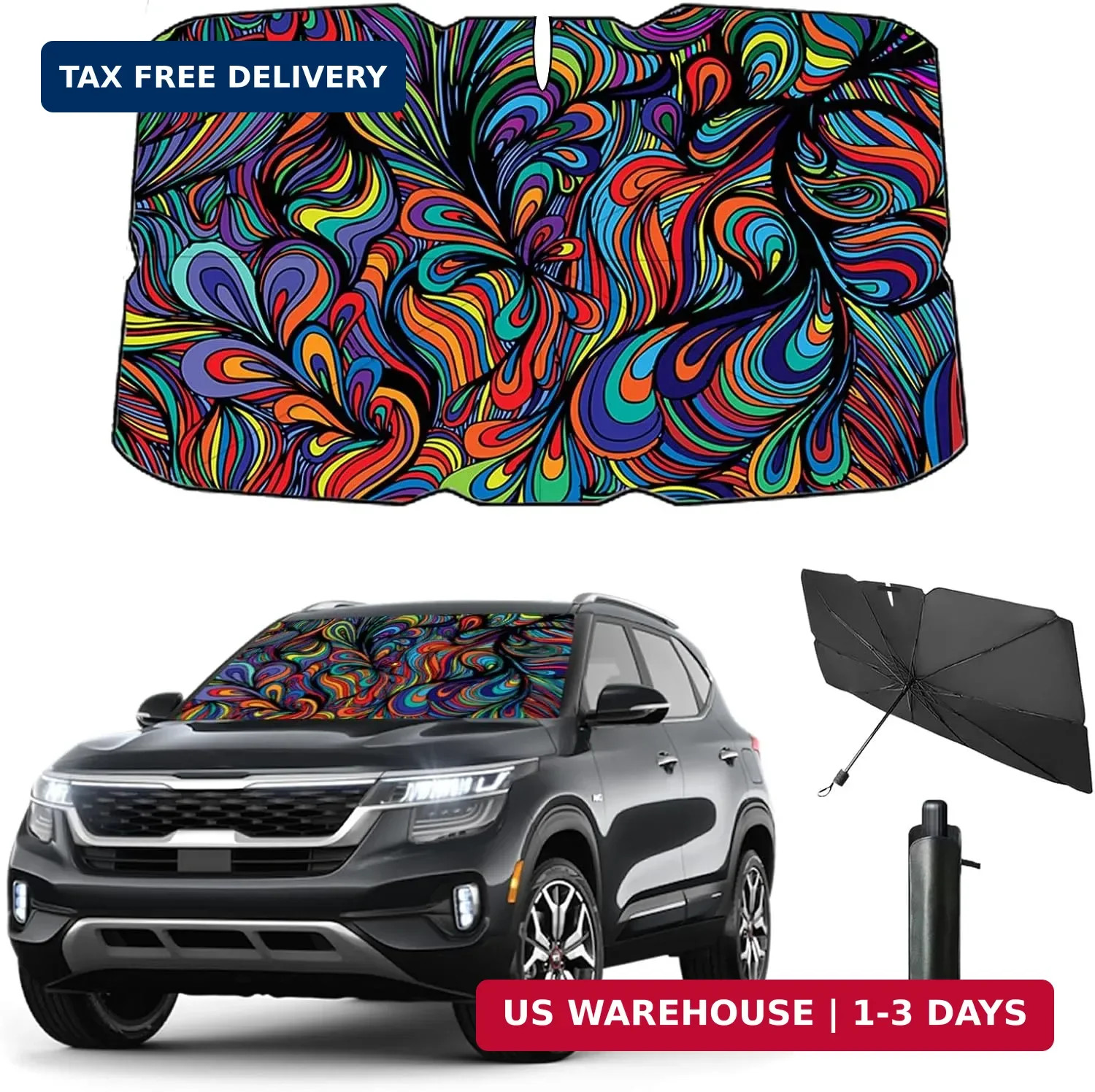Windshield Sun Shade Umbrella for Car Foldable Umbrella Front Window Sunshade UV