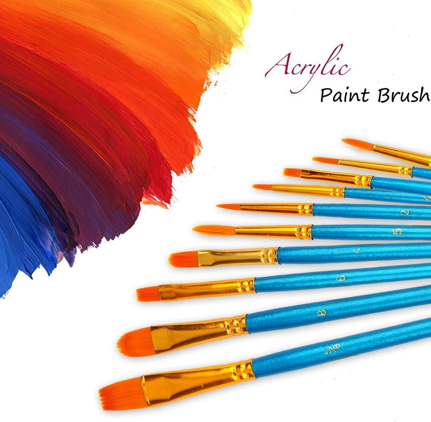 Acrylic Paint Brushes Set, Easter Basket Stuffers, 20Pcs round Pointed Tip Artis