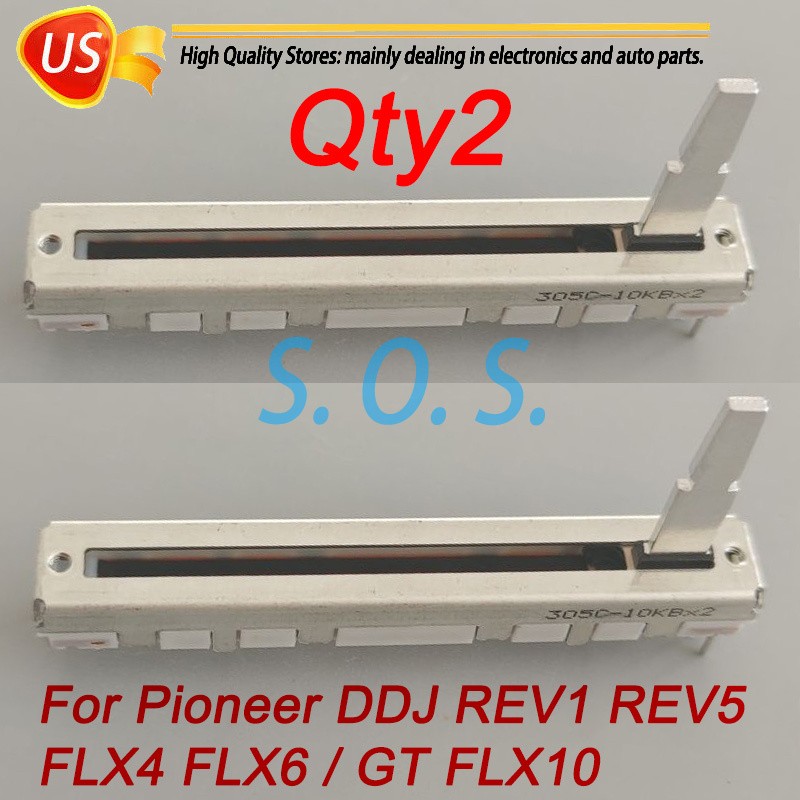 2*Channel Line Volume Fader DCV1035 For Pioneer DDJ REV1 REV5 FLX4 FLX6/GT FLX10