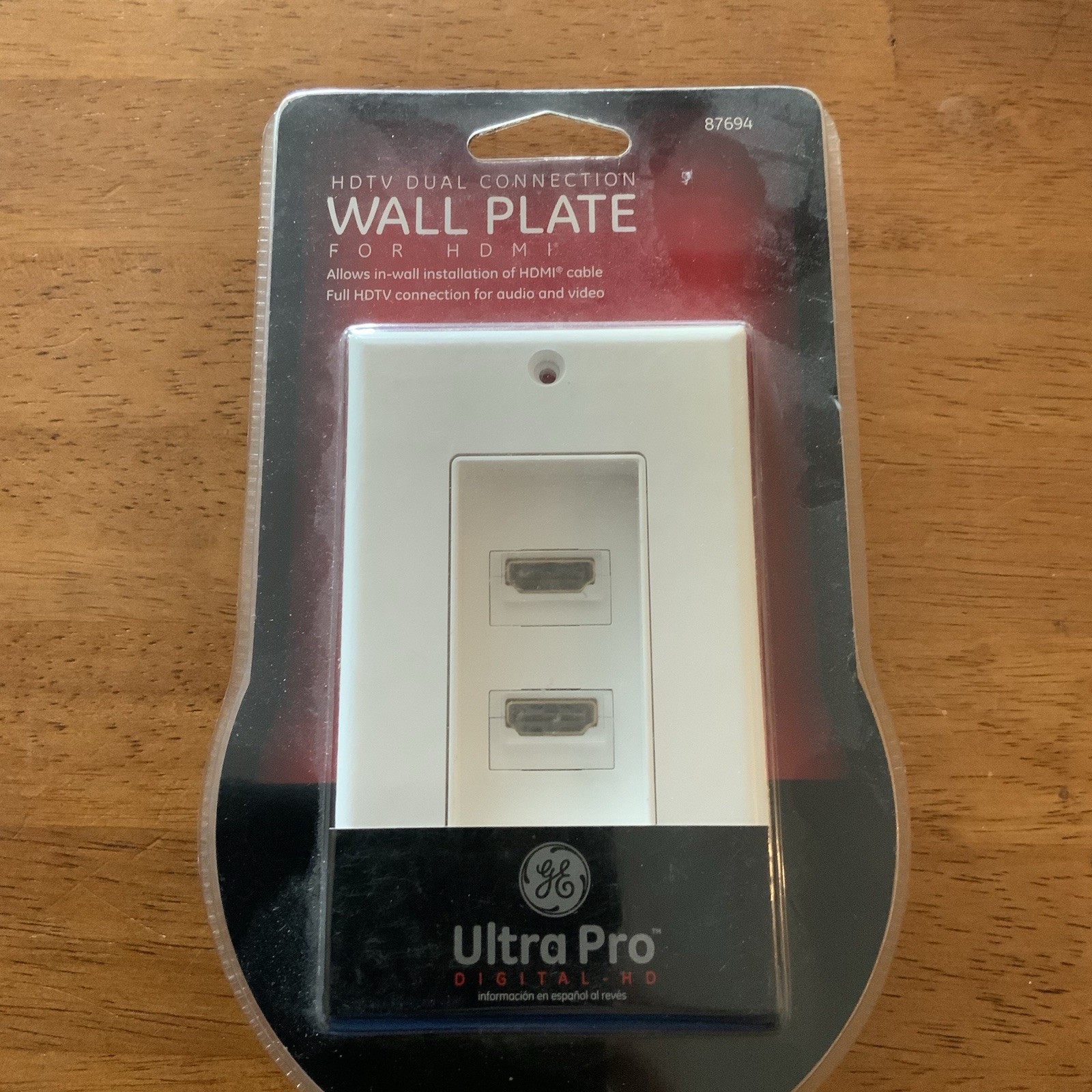 GE HDTV Dual Connection Wall Plate For HDMI Connections 87694 "NEW"
