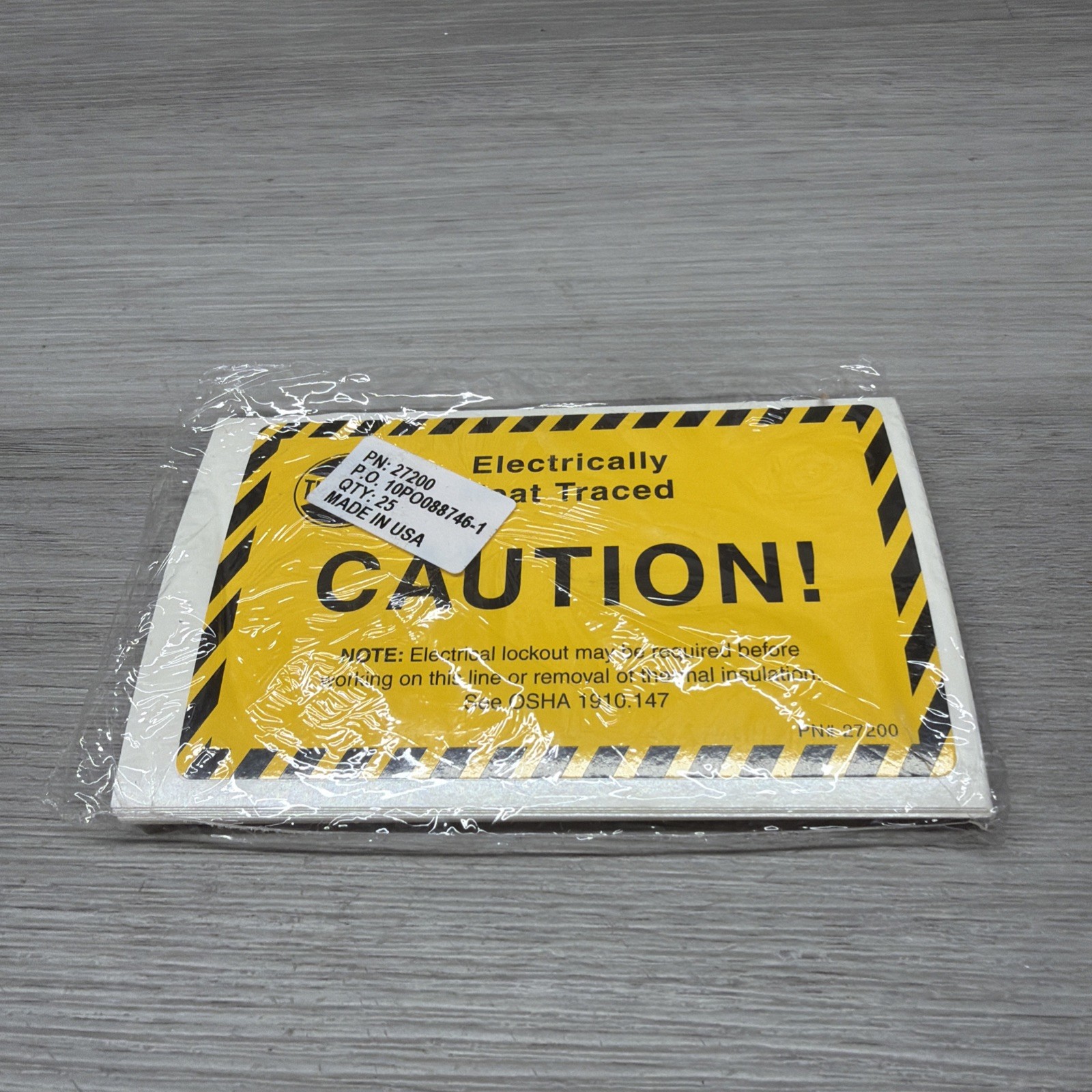 Pack Of 25 Thermon 27200 Caution Label, Electrically Heat Traced, New
