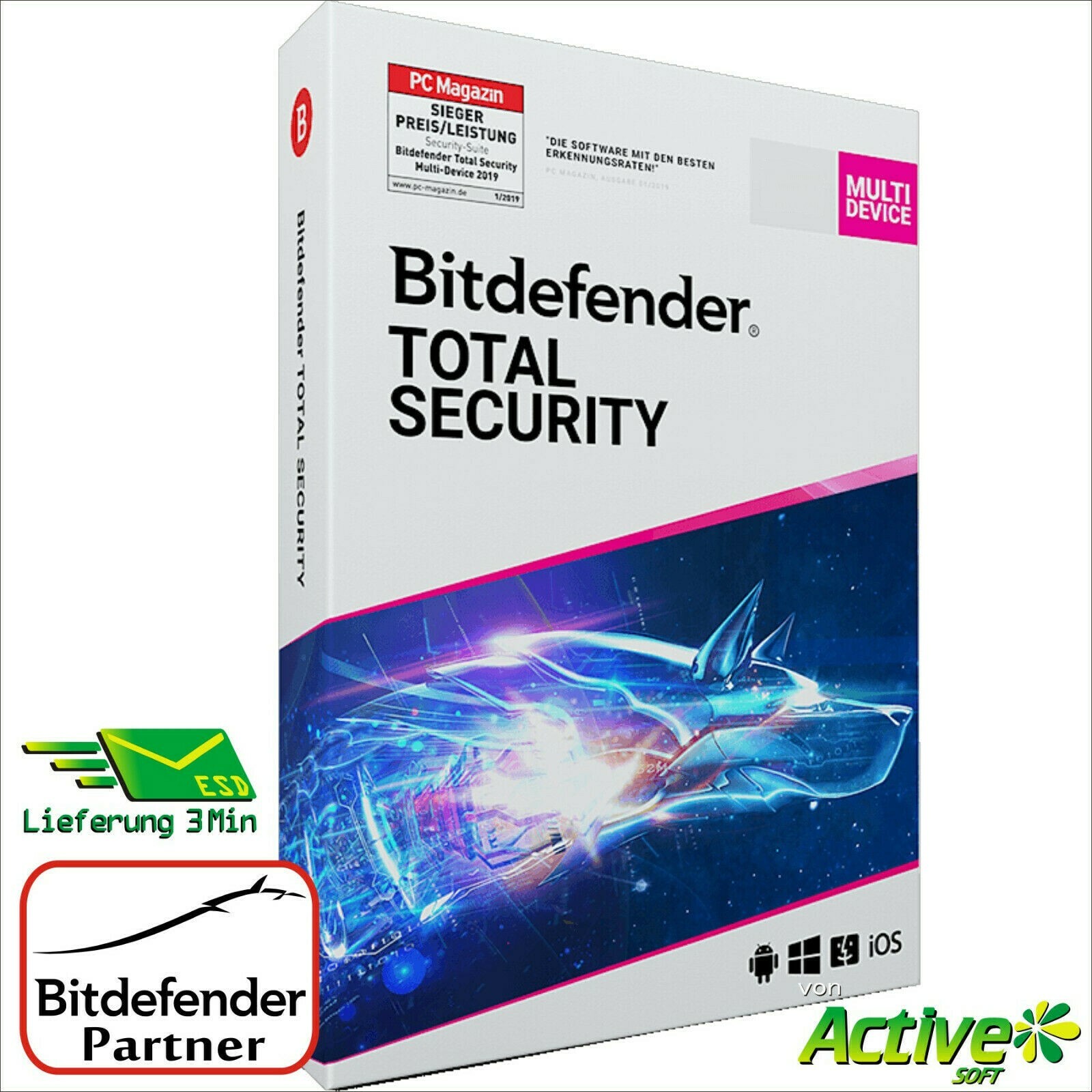 Bitdefender Total Security 2024 10 PC / Geräte 1 Jahr Multi-Device EU ESD
