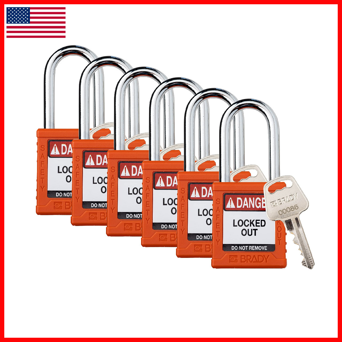 Brady Safety - 6 - - Safety - 1 Key Per -
