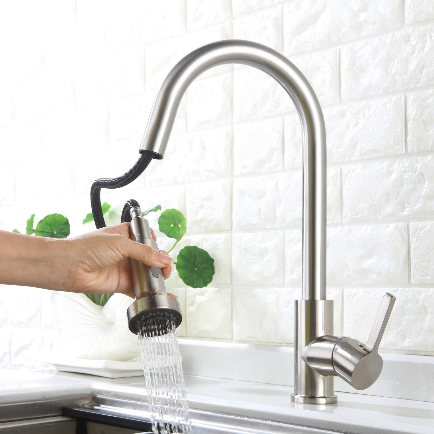 Pull down Faucet Replacement, 2 Functions Sprayer Head, G 1/2 Pull Out Spray Hea
