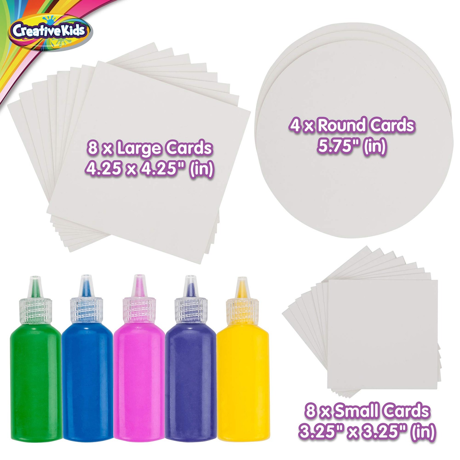 Creative Kids Spin & Paint Refill Pack - 8 x Large Cards - Large, Multicolor