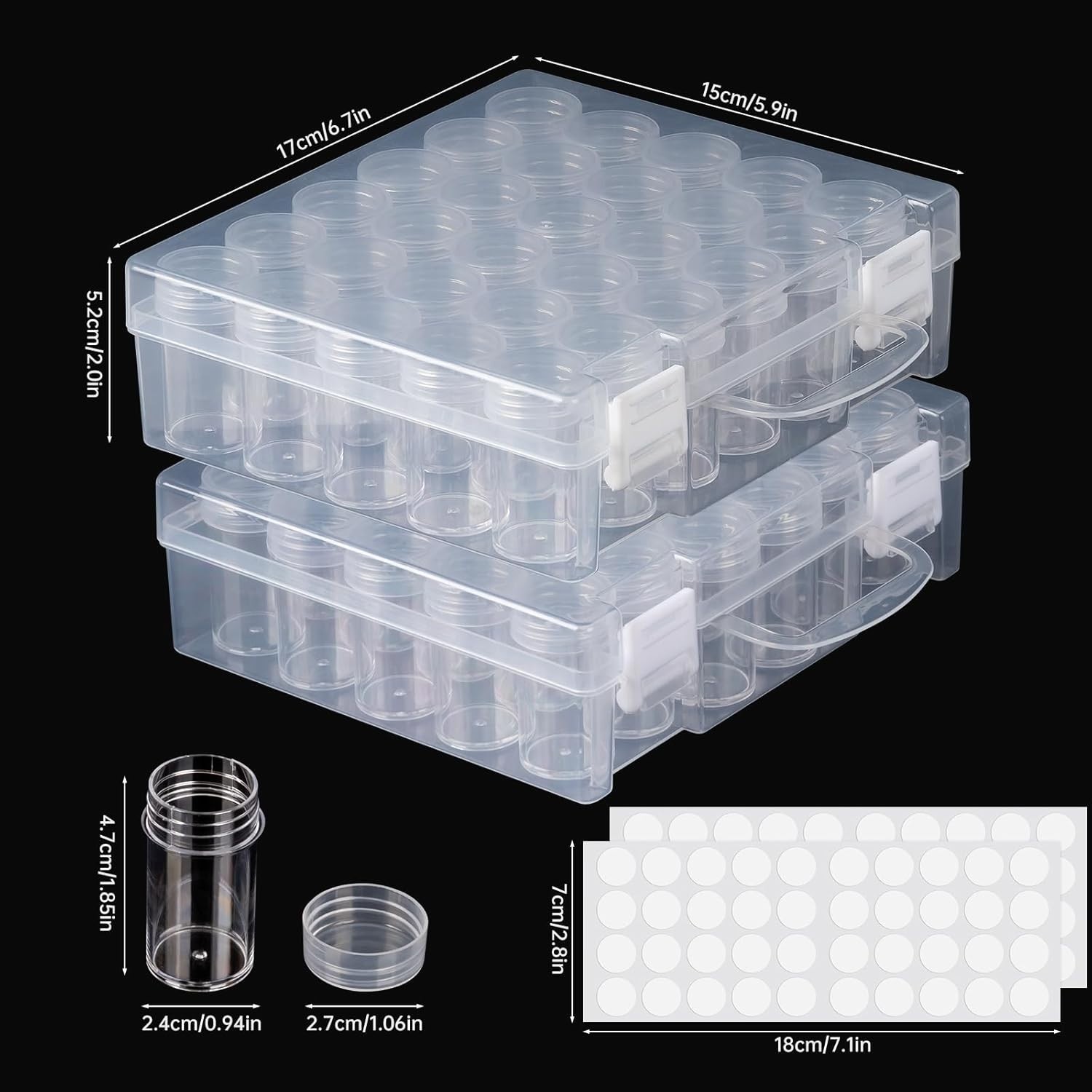 Bead Organizer, Bead Containers, 30 Grids Diamond Painting Storage Containers...