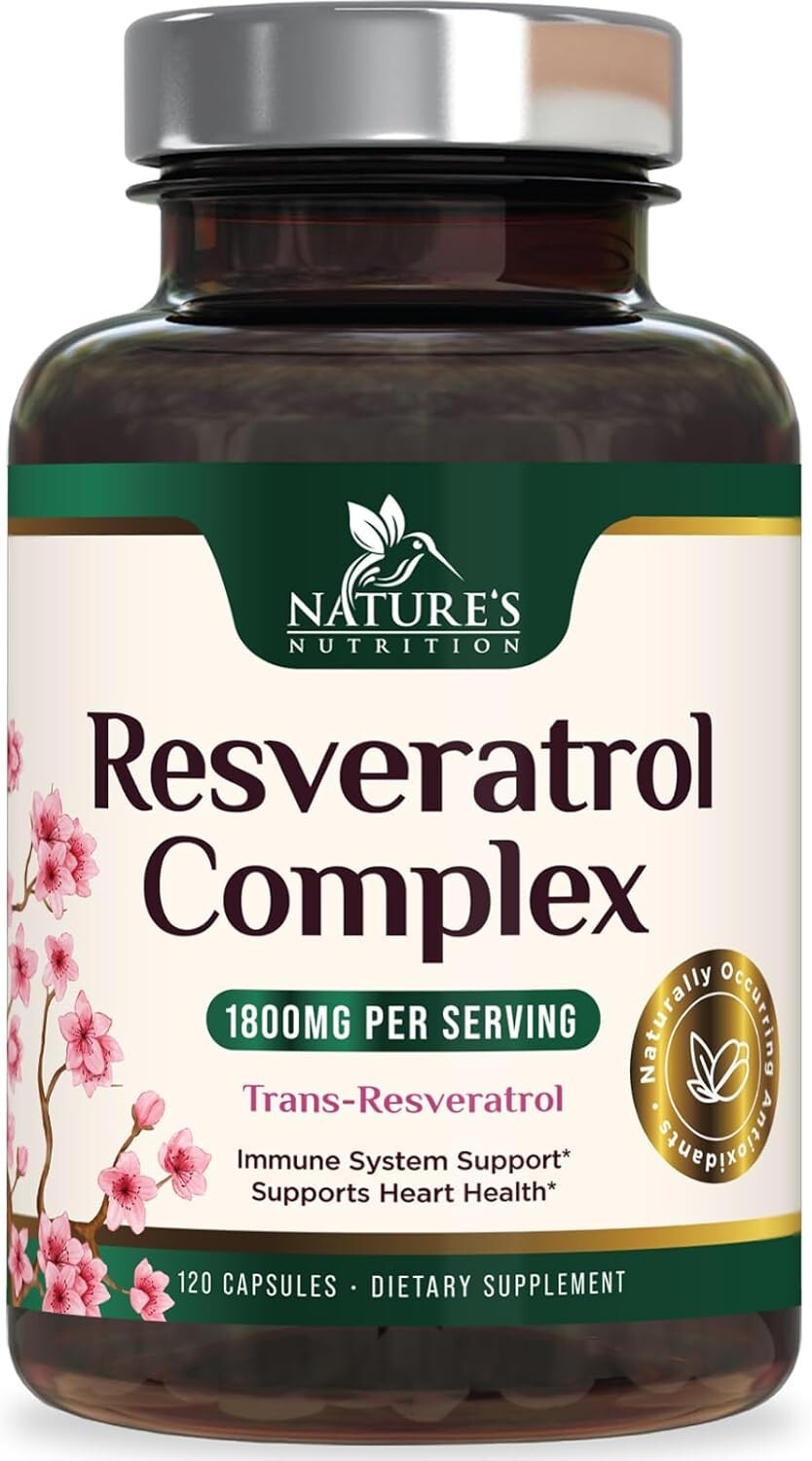 Resveratrol Capsules 1800mg Natural Antioxidant, Anti Aging, Anti Inflammatory
