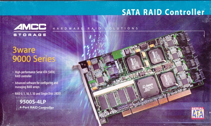 AMCC 3WARE 9500S-4LP PCI-64BIT SATA RAID CONTROLLER 701-0190-04 A - NEW & SEALED