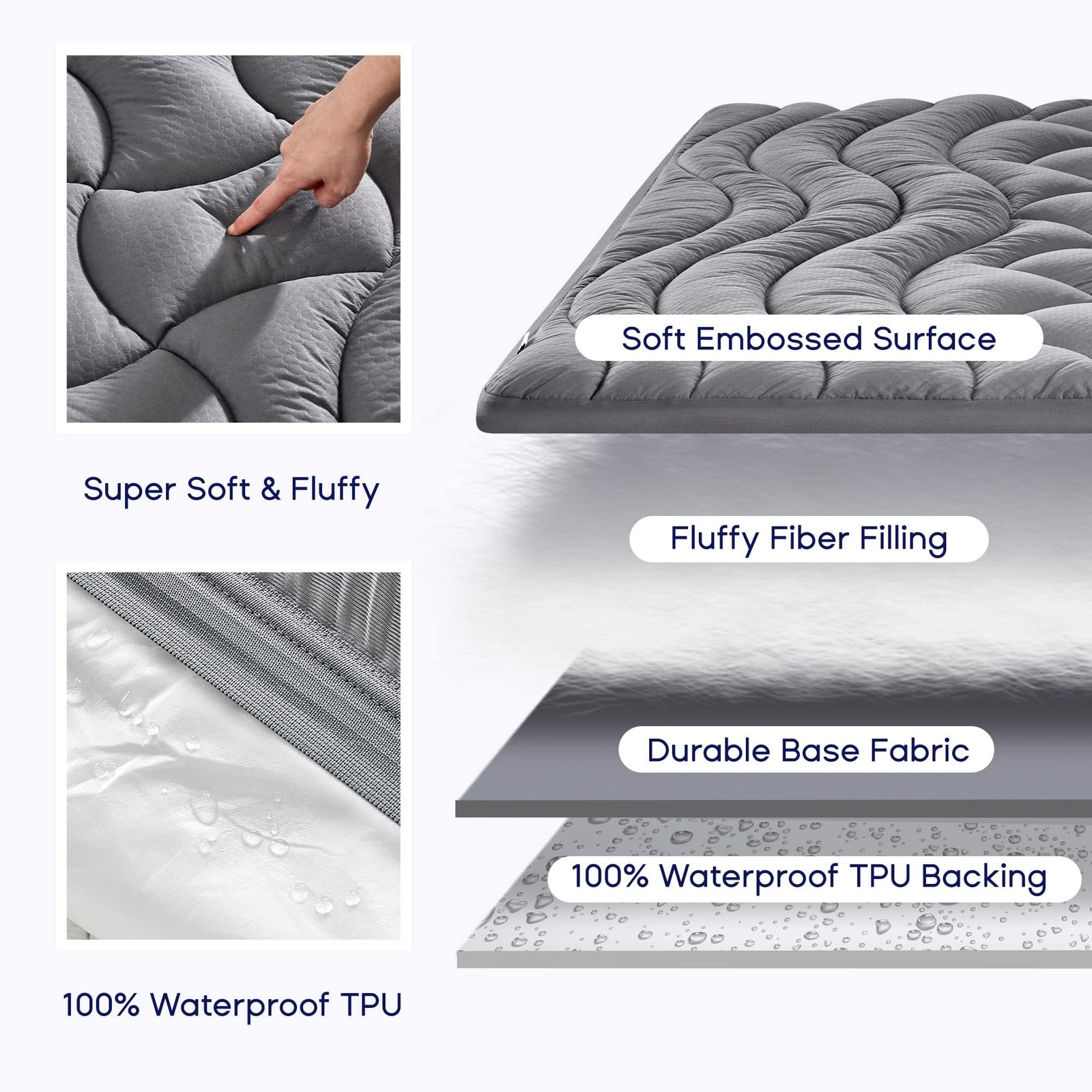 SLEEP ZONE Waterproof Twin XL Mattress Pad, XL, Pad
