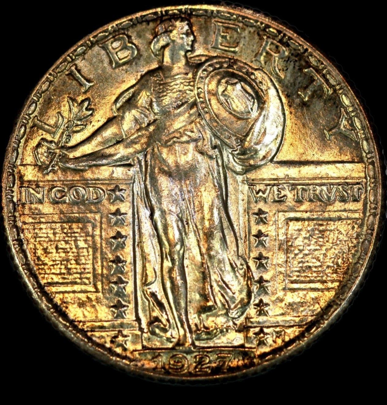 1927 P 25 C Standing Liberty Quarter.  Full Head.  High MS - BU . Philadelphia