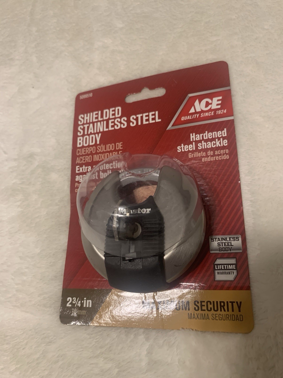Ace Master Stainless Steel Body 2 3/4 Security Lock