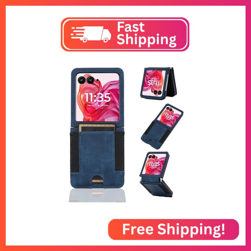 Simicoo Compactible with Motorola razr 4th gen 2024 Case Wallet PU Leather with