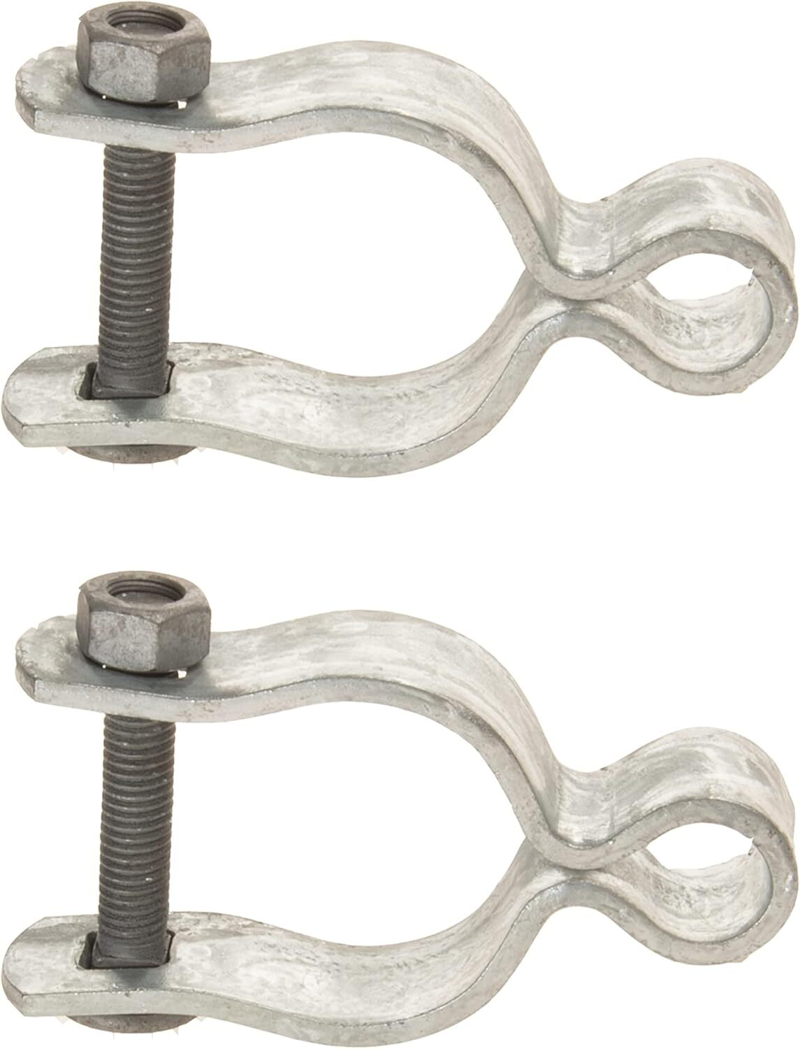 2 Pack Chain Link Fence Frame Gate Post Female Hinge with Bolts and Nuts (1-7/8