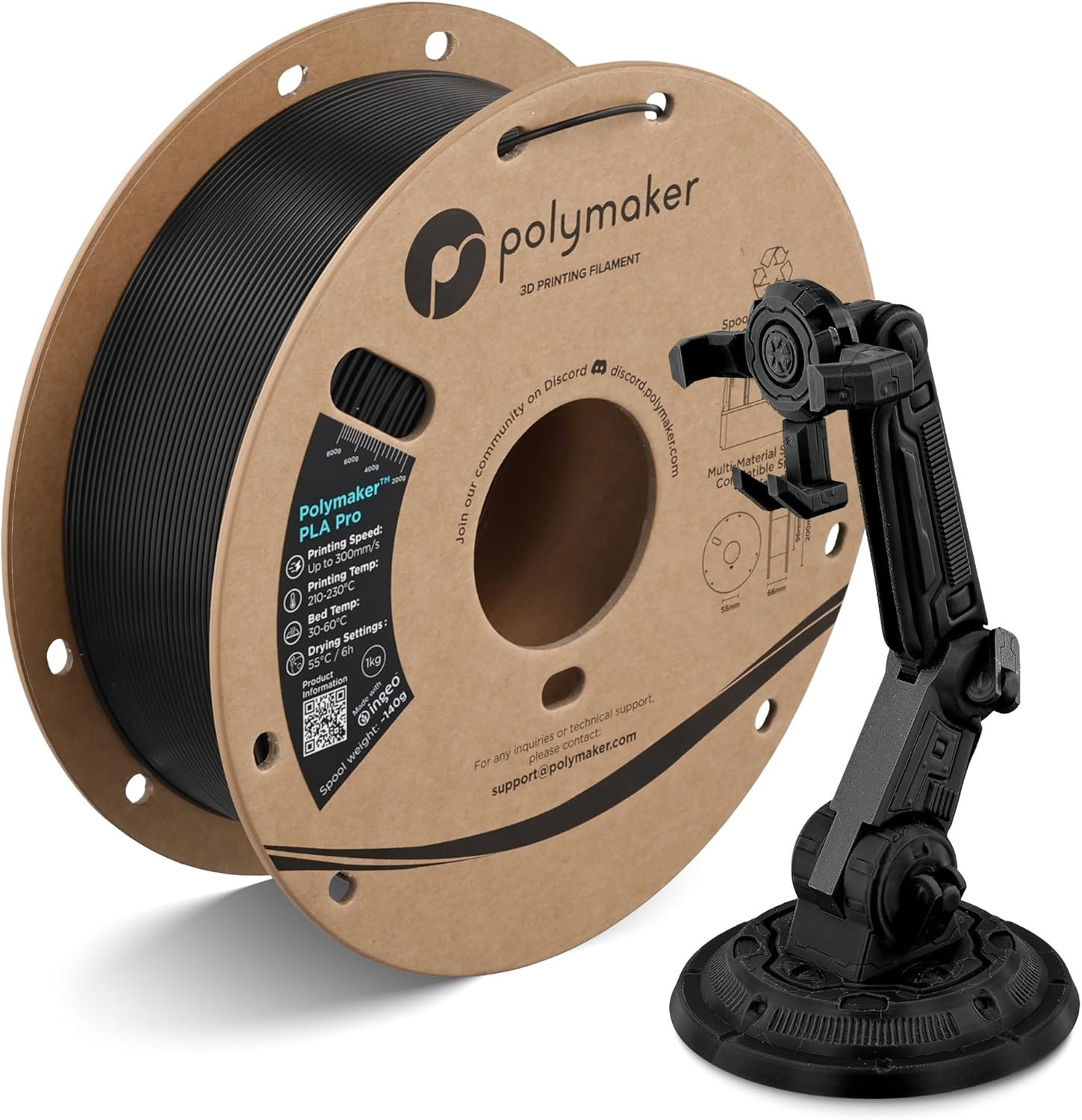 Polymaker PETG Black 1.75mm 1kg High-Speed 3D Printer Filament up to 300mm/s