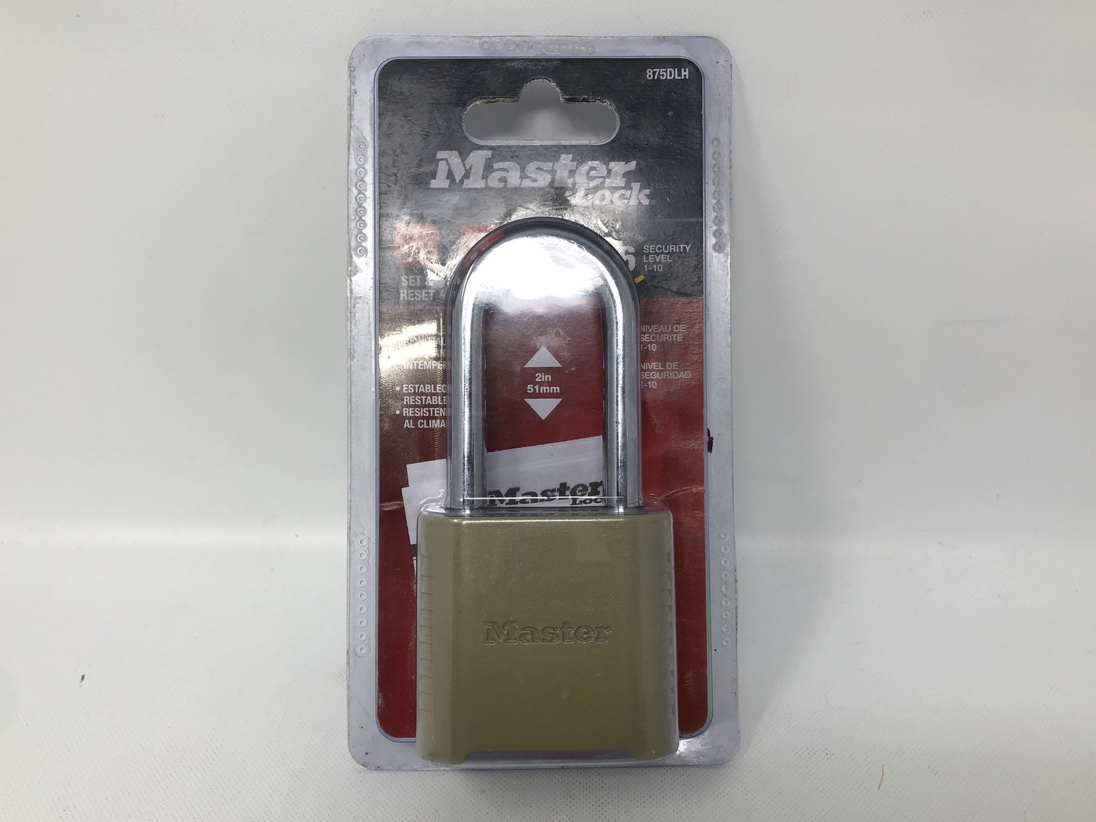 Master Lock 875DLH Combination Lock Weather Resistant 2in Shackle