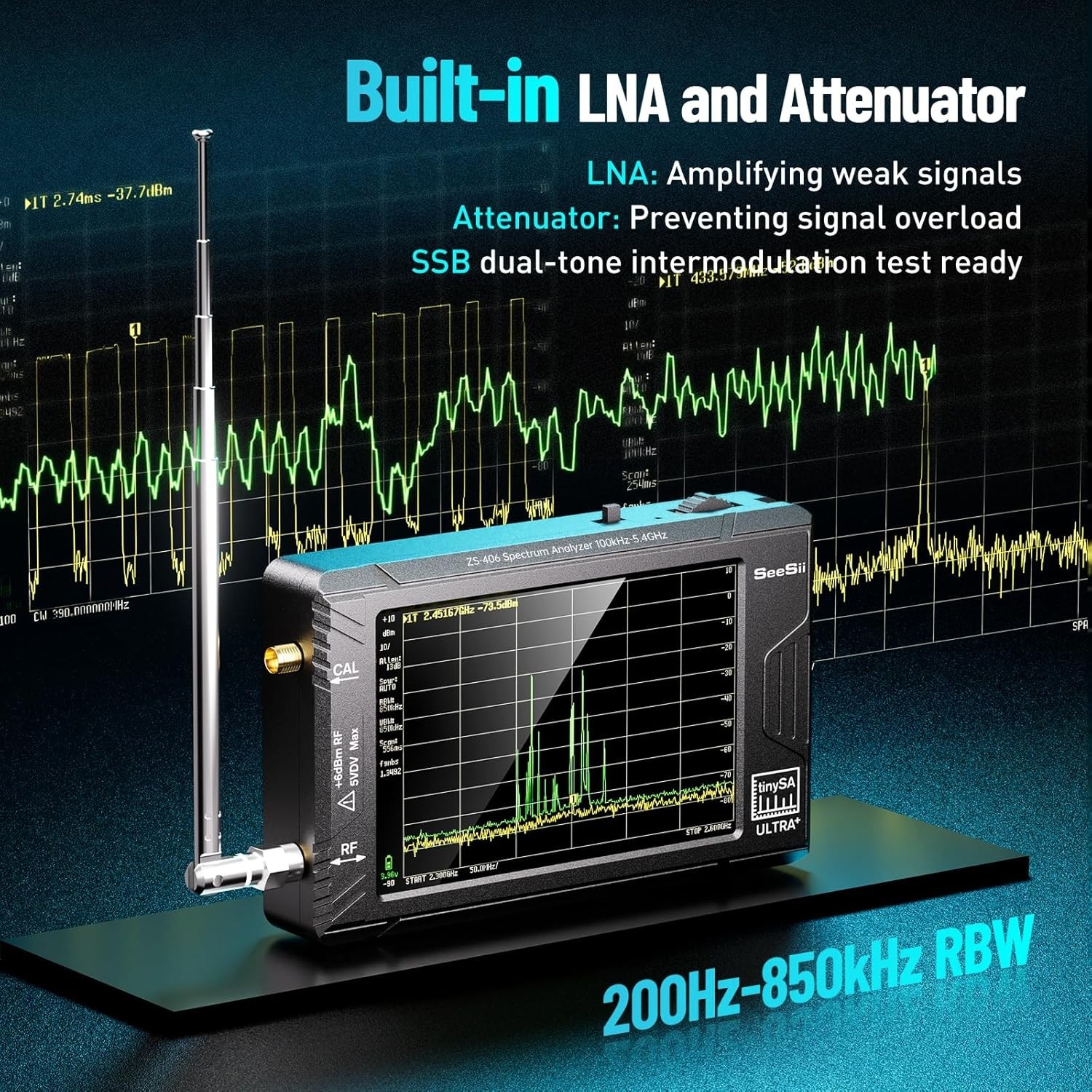 Lightweight Frequency Analyzer with Quick Measurement Capabilities and 32GB Card