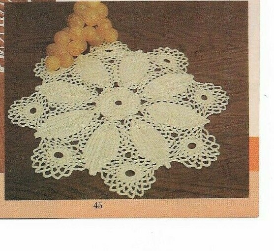 EIGHT LEAF DOILY 18" HOME DECOR DIGEST SIZE CROCHET PATTERN INSTRUCTIONS