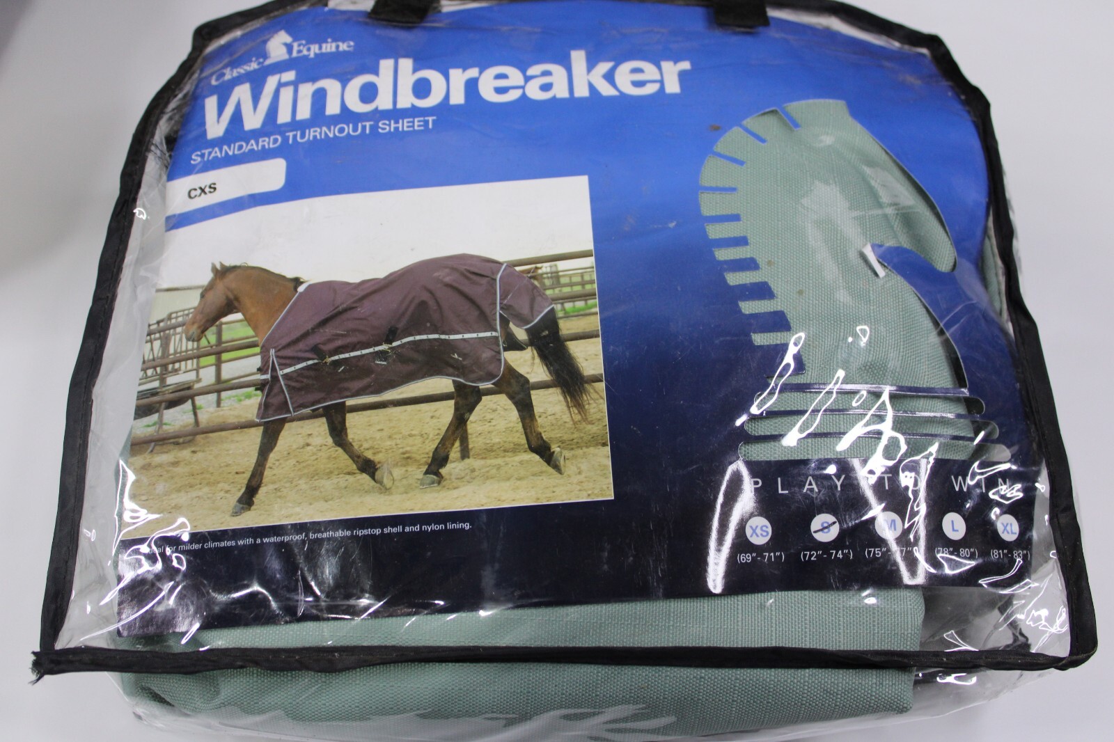 Classic Equine Sheet Windbreaker Standard Turnout Waterproof Shell CXS small