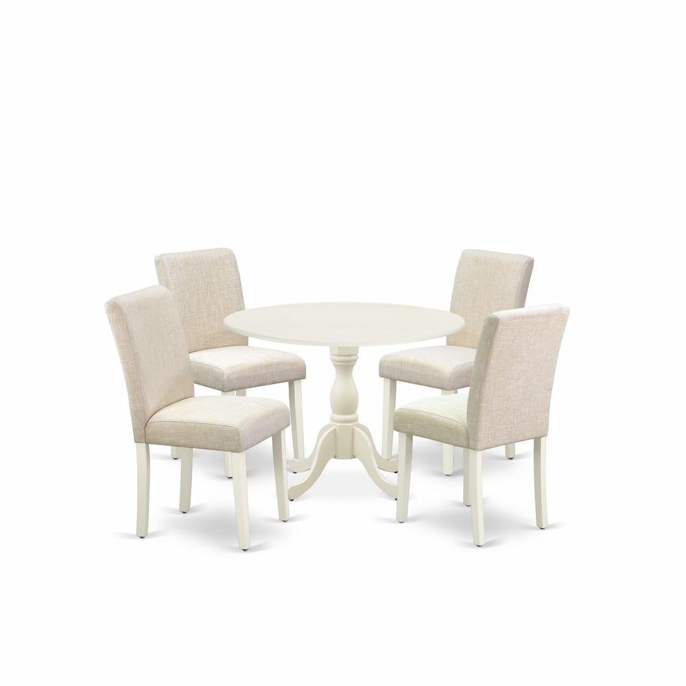 East West Furniture DMAB5-LWH-02 5 Piece Modern Dining Table Set Contains 1...