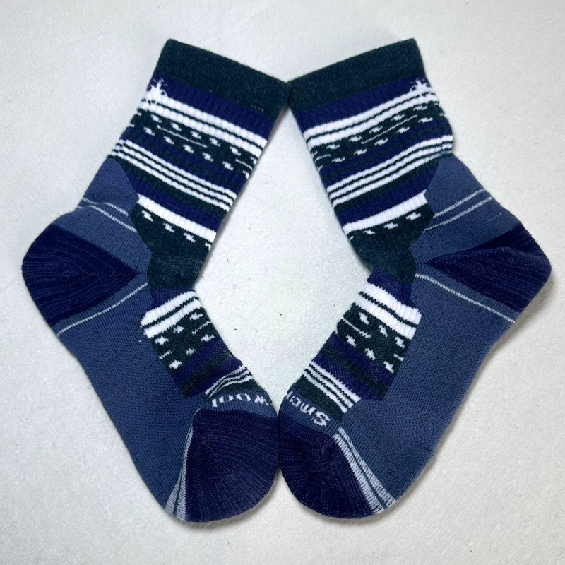 2 Pack Men's Hike Merino Wool Crew Socks Athletic Size Med blue Smartwool