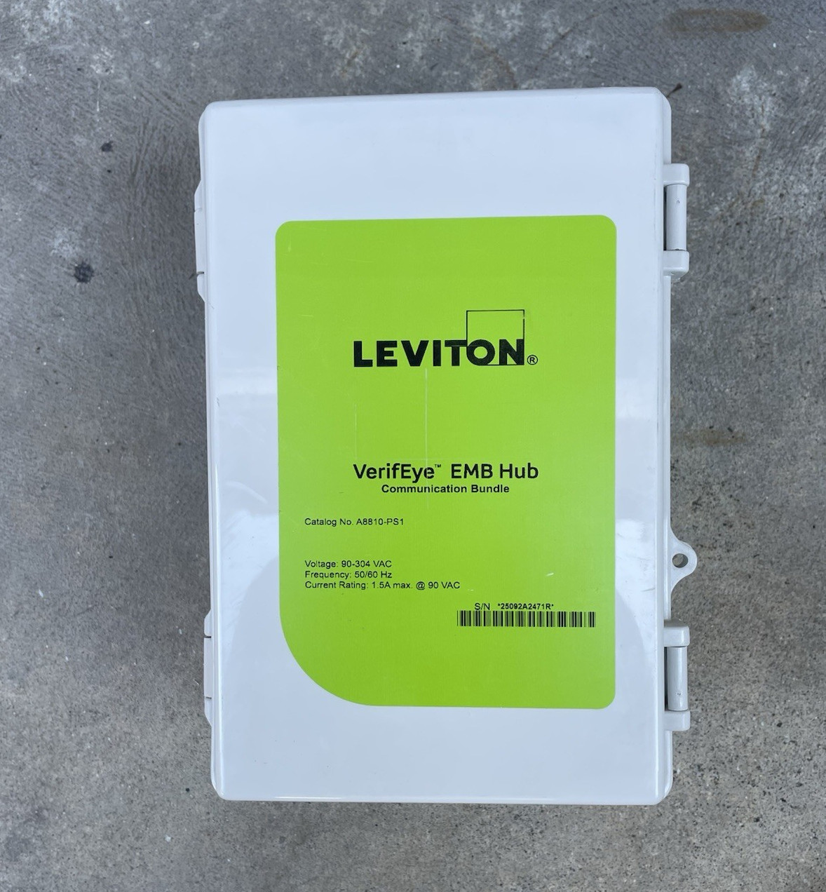 Leviton VerifEye EMB Energy Monitoring Hub A8810-PS1 AC 1-Phase LCD Wall