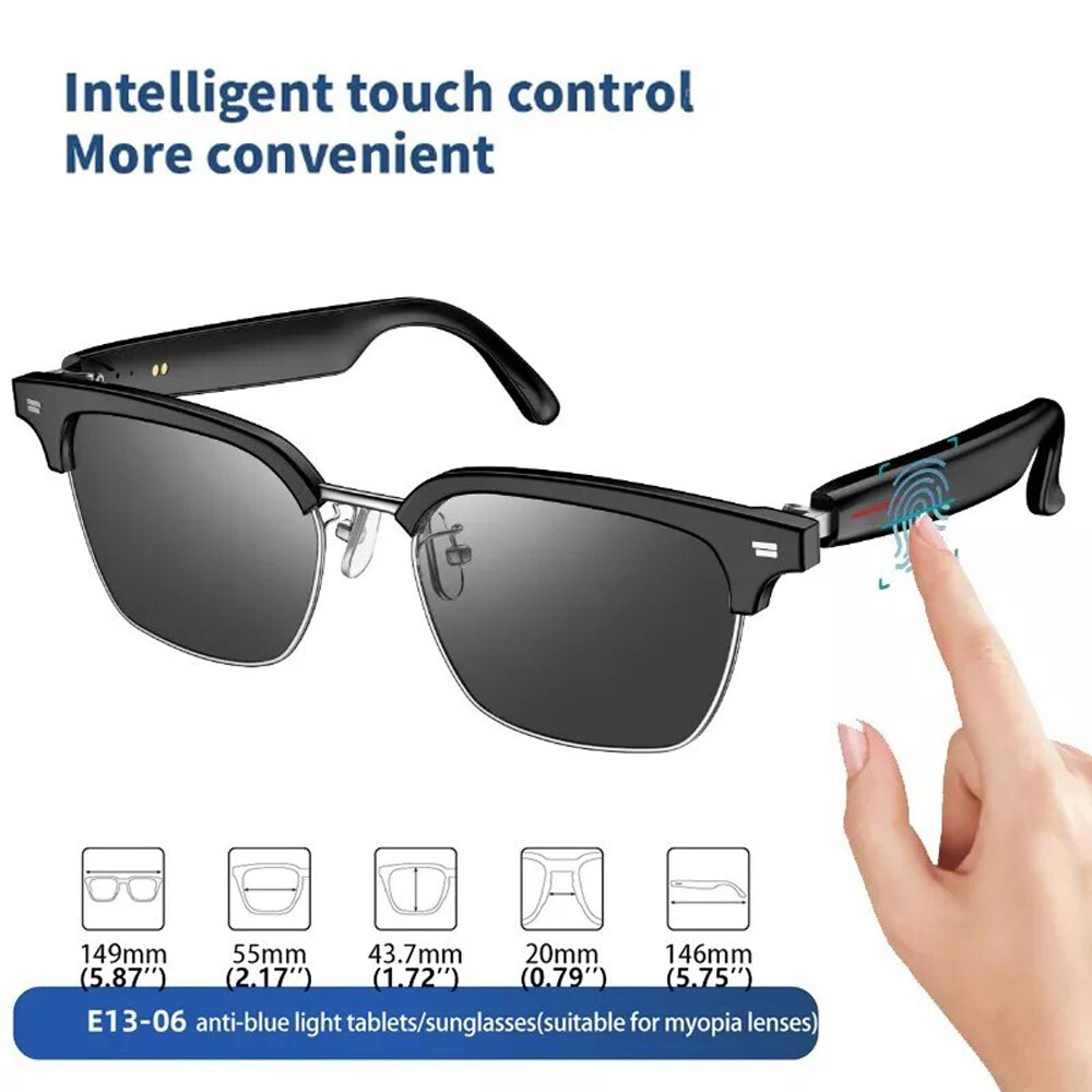 Smart Glasses Bluetooth Audio Sunglasses Stereo Music Call Headset Voice Control