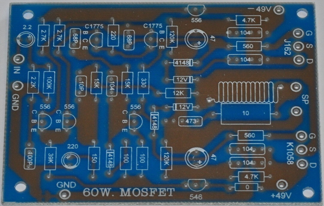 Mono 60W MOSFET power amplifier Blank PCB DIY circuit board