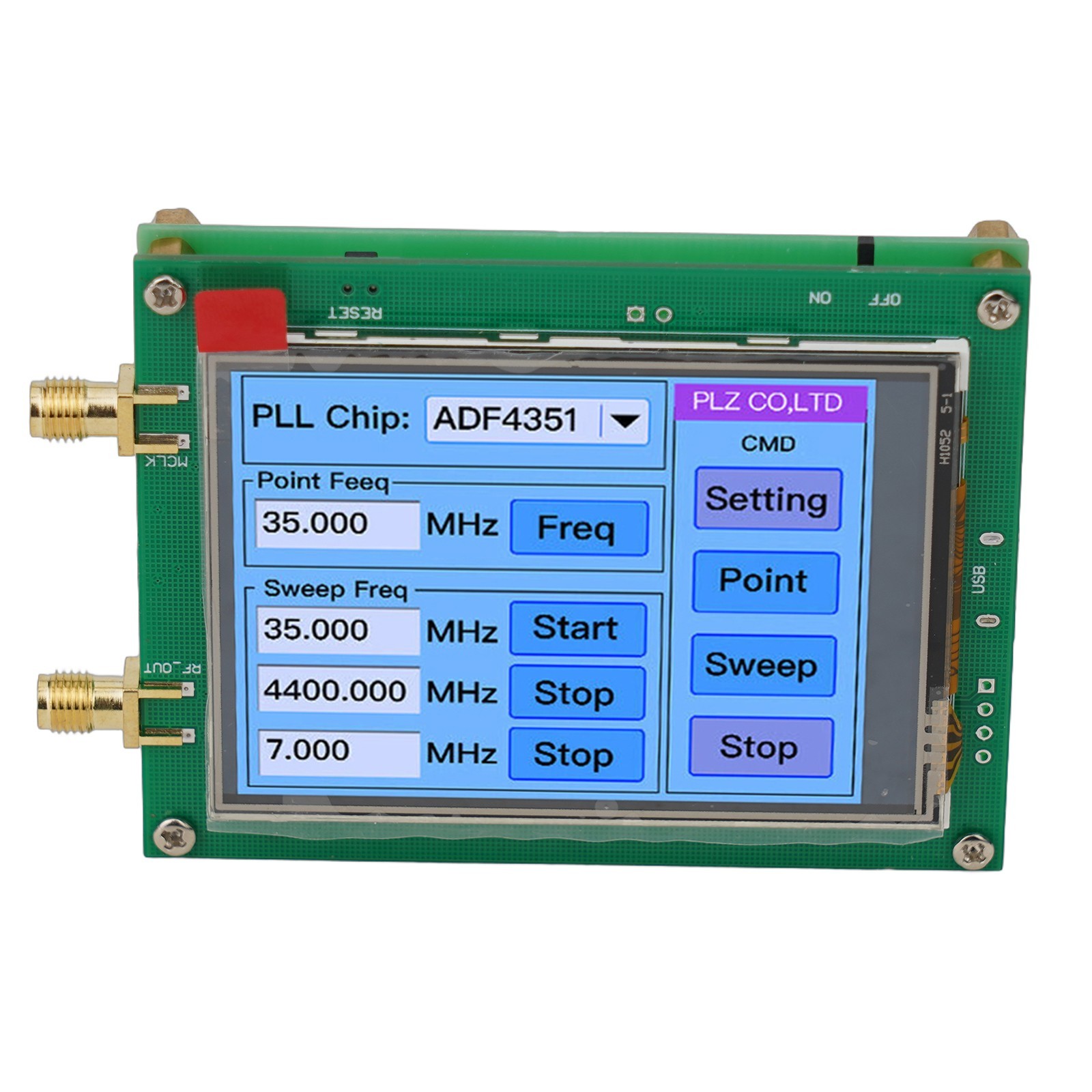 ADF4351 35M 4 4G Touch Screen RF Signal Generator With PLL Sweep Function