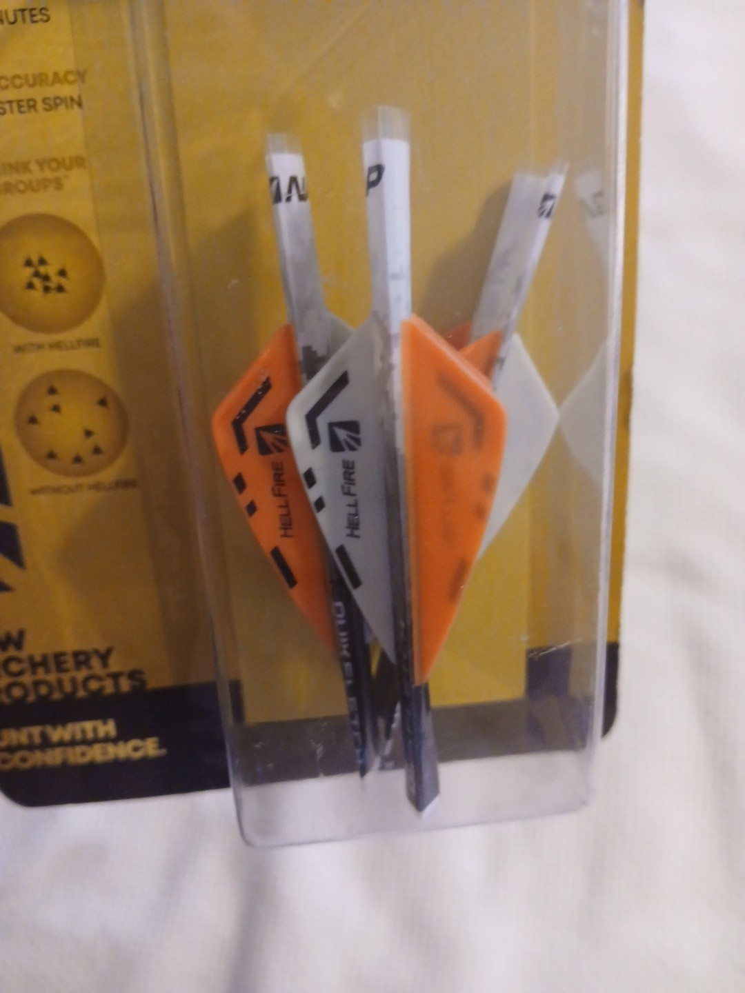 Hellfire Quickfletch Archery Hunting 2 Inch NAP Orange 3 Pack New