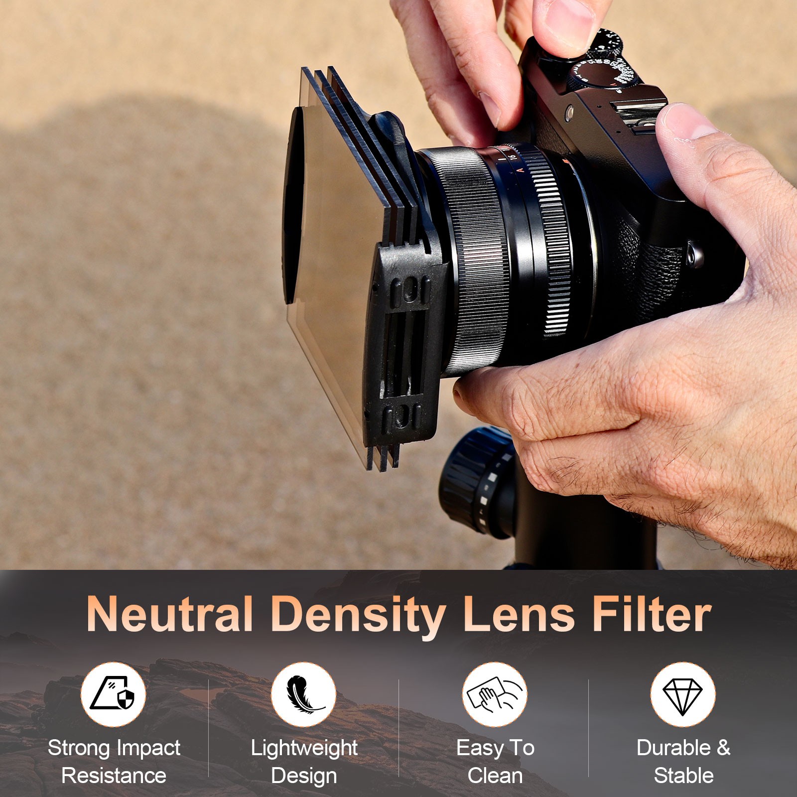 ND4 Reverse GND Filter Neutral Density Lens Filter, Gray