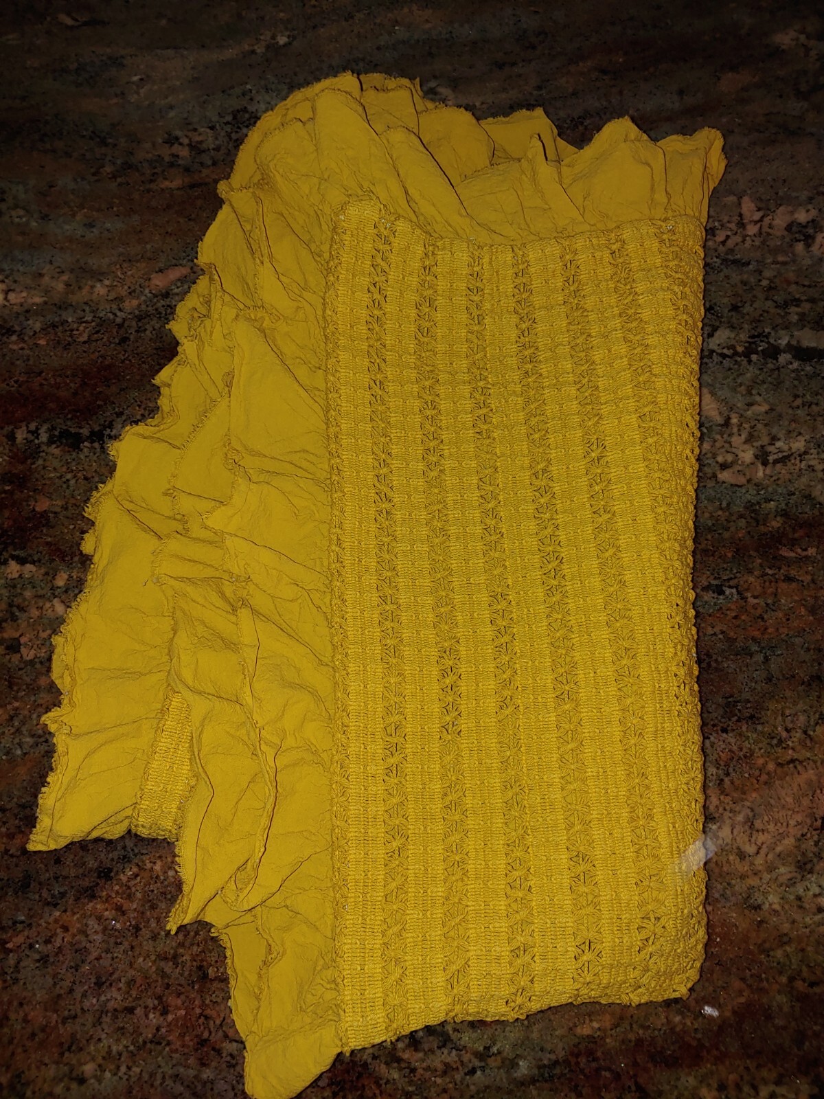 Elav Villa KING Woven Ruffled Mustard Yellow Pillow Sham Portugal 35x21