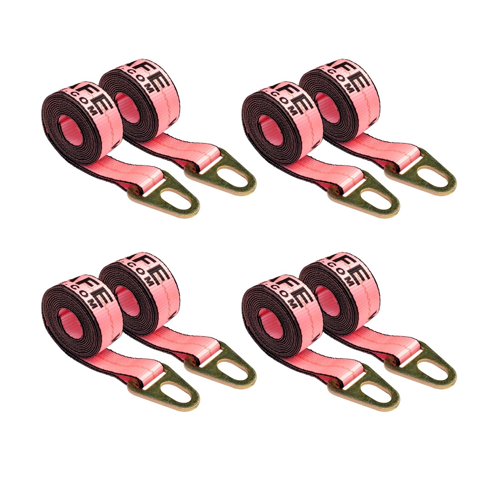 USA 8 Pack 2" x 10' Chevron Wheel Lift Lasso Strap w/ Keyhole For Auto Tie Down