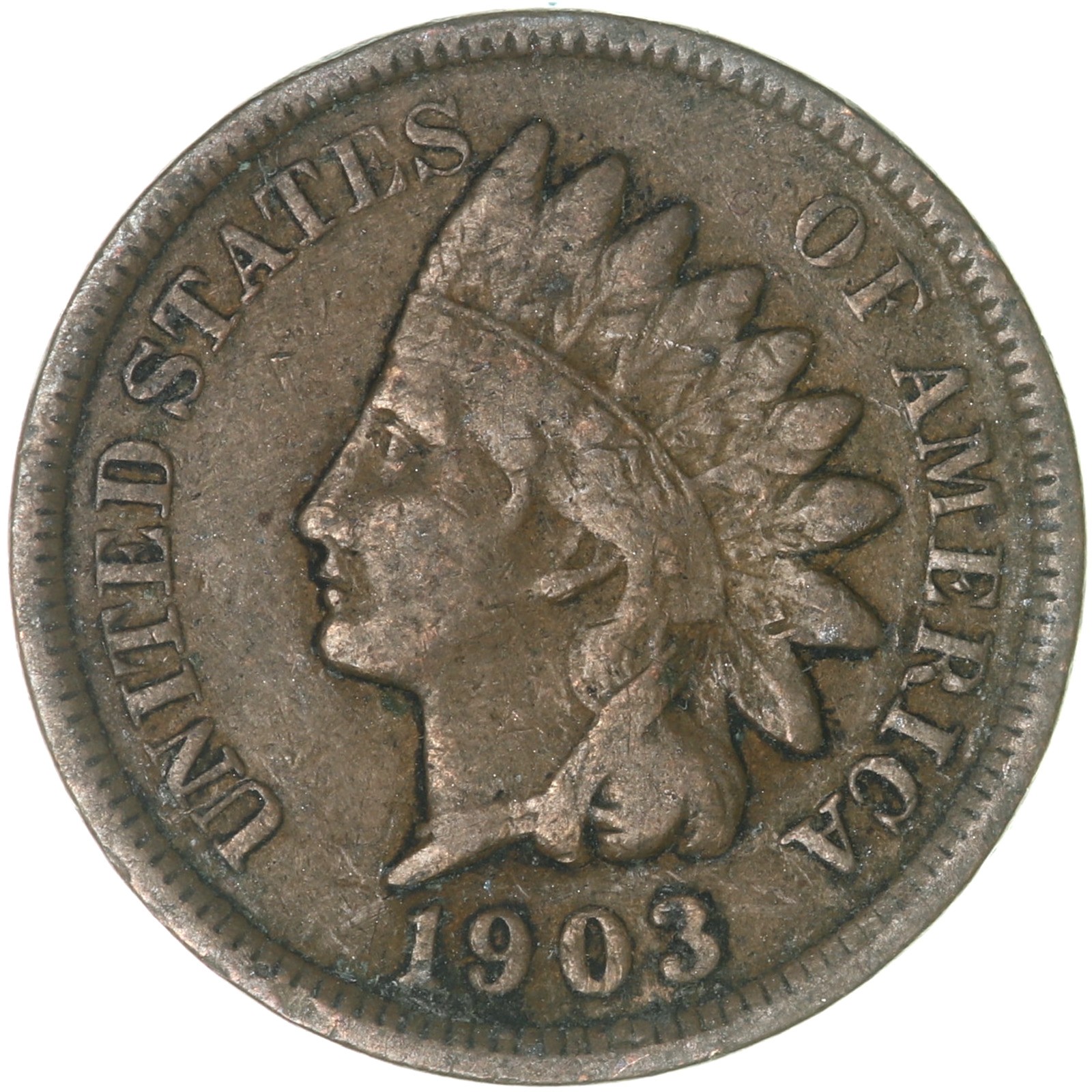 1903 (P) Indian Head Cent Very Good Penny VG