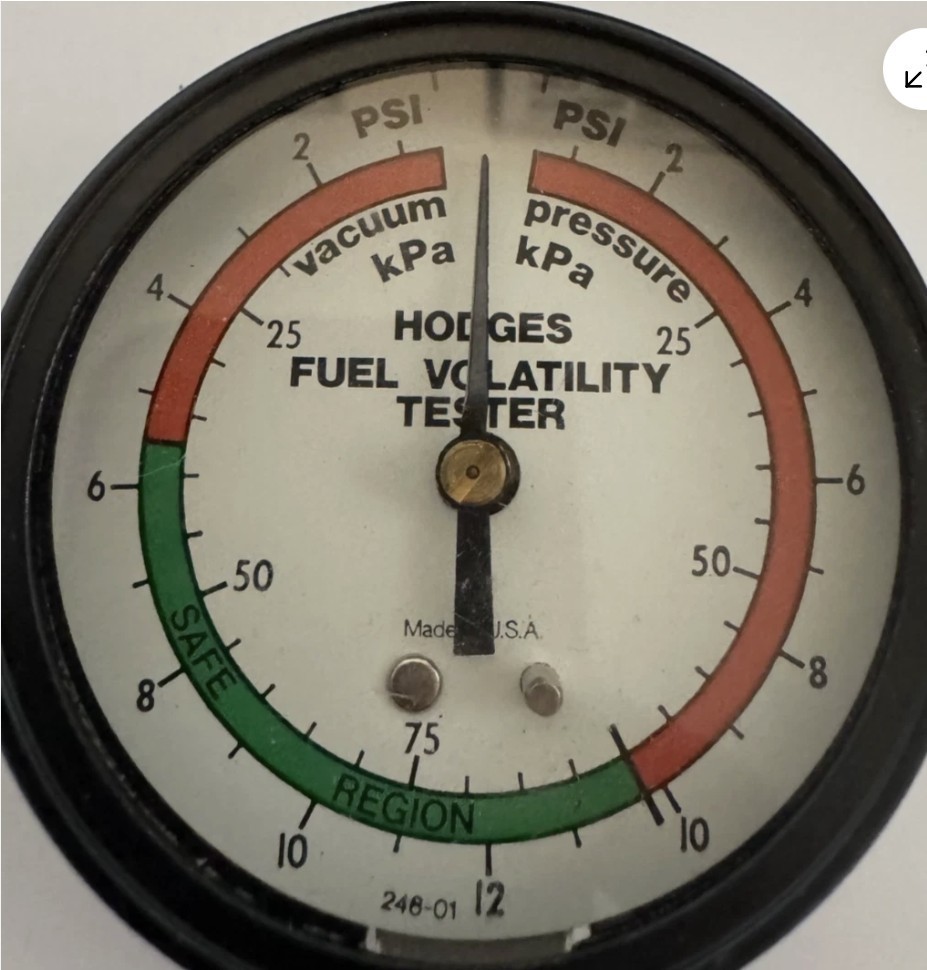 Hodges Fuel Volatility Tester Gauge