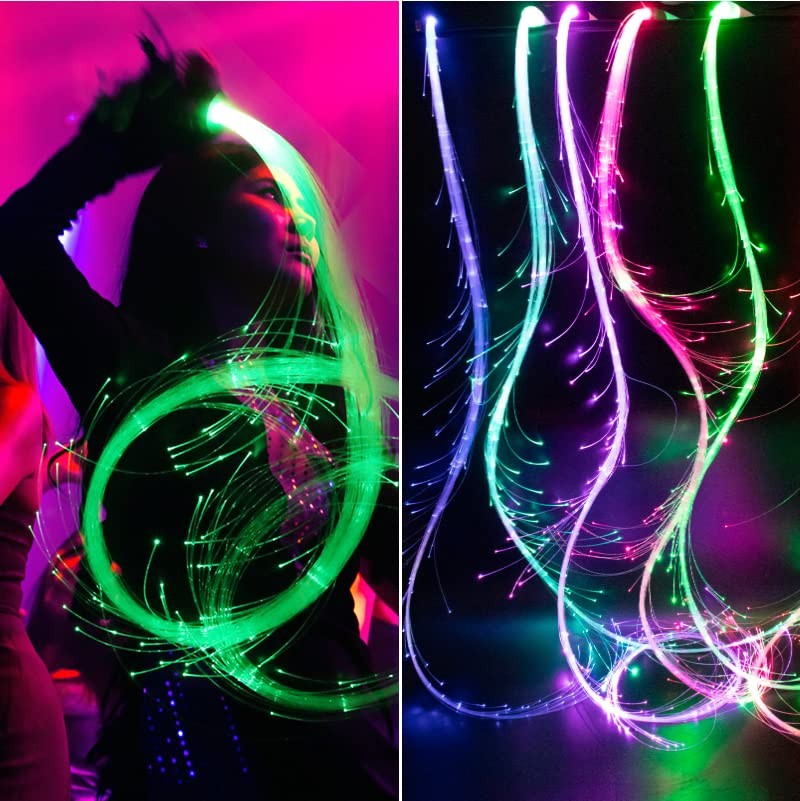 SATUMIKO Space Whip (7 Colors 23 Modes) Led Fiber Optic Medium, Multi-color