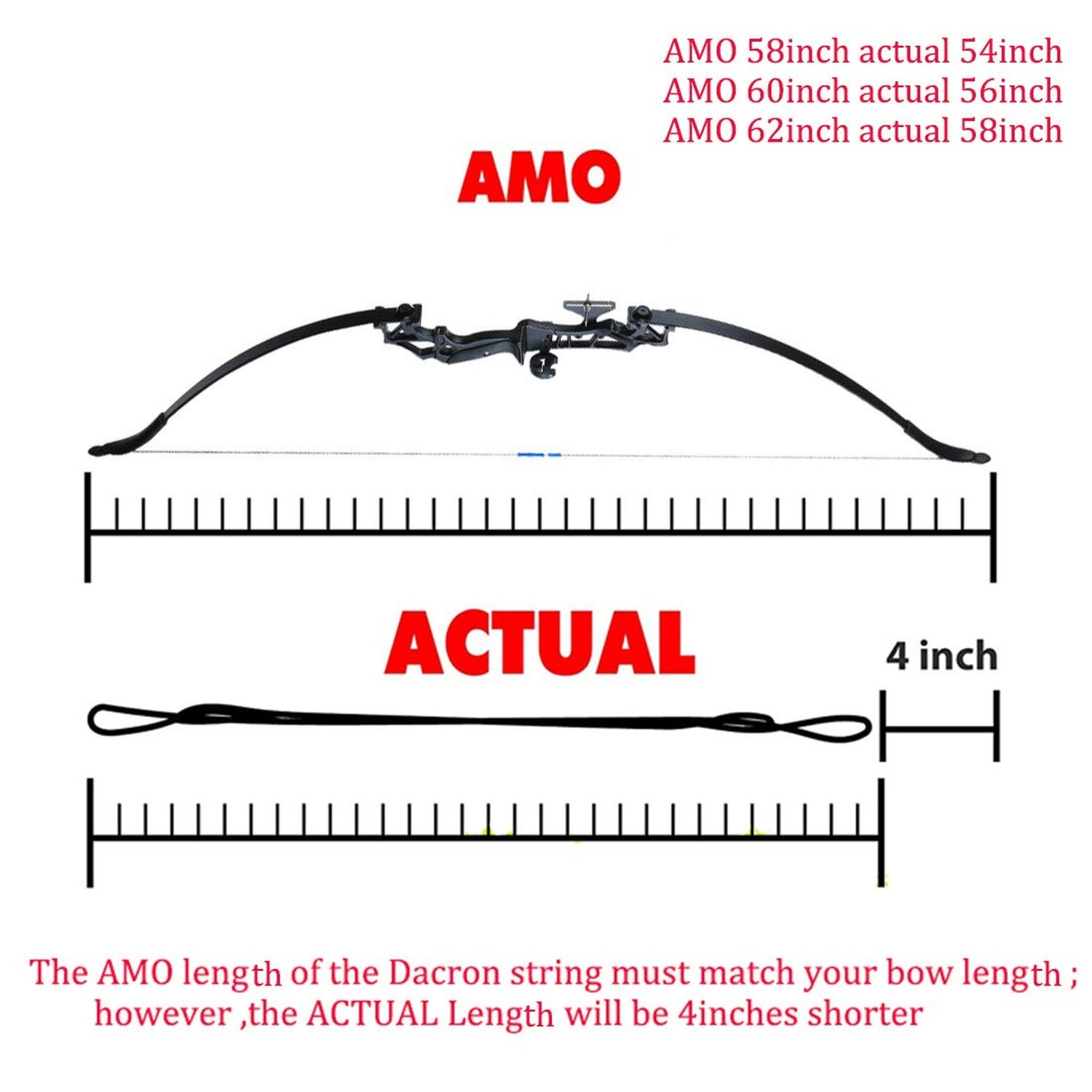 Recurve Bow String Dacron Bow String Replacement Archery Supply for Tradition...