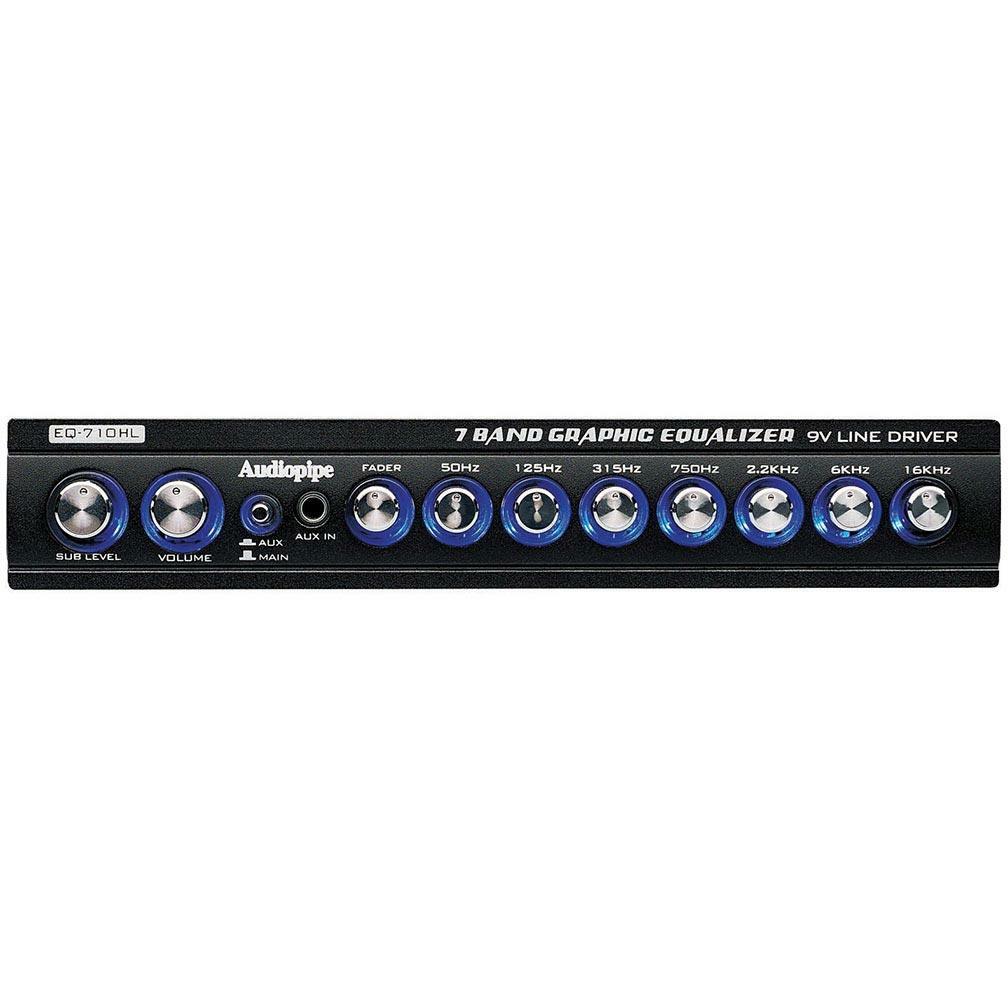 Audiopipe EQ710HL 7 Band Graphic Equalizer w/HI/LO Converter  (9V Line Driver)