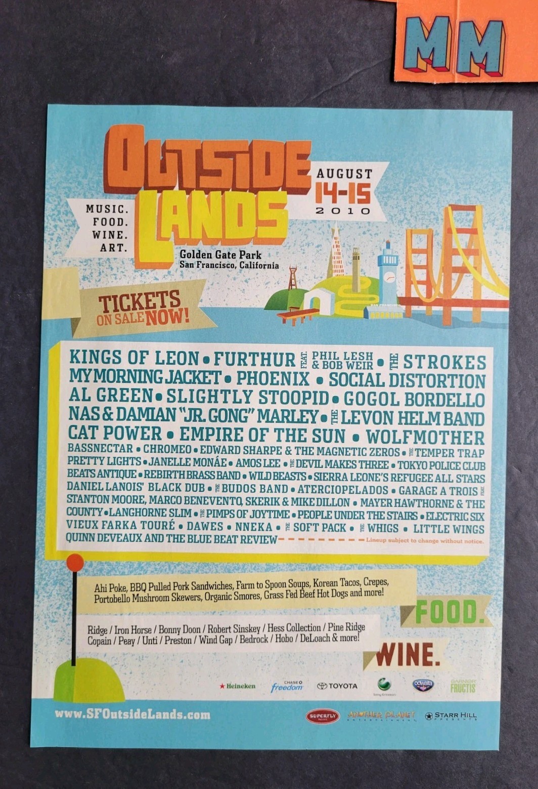 Furthur (Bob Weir) The Strokes Outside Lands S.F. Festival Promo Print Ad 2010