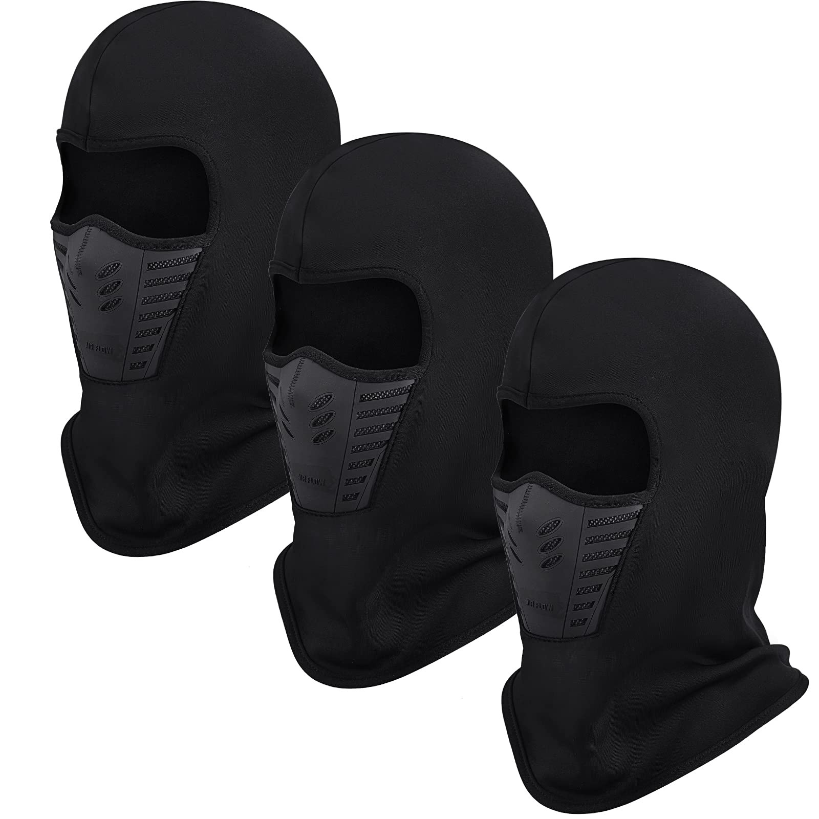 SATINIOR 3 Pieces Winter Balaclava Ski Masks for Men Black One Size,