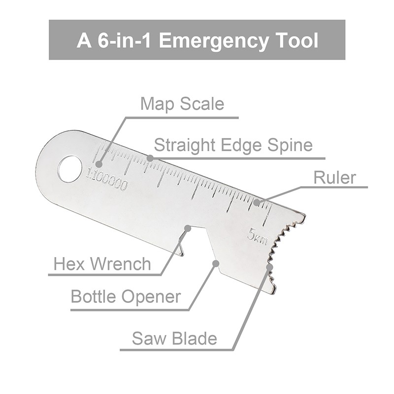 1PCS Permanent Flint Eternal Lighter With Multitool Keychain Bottle Opener Ruler