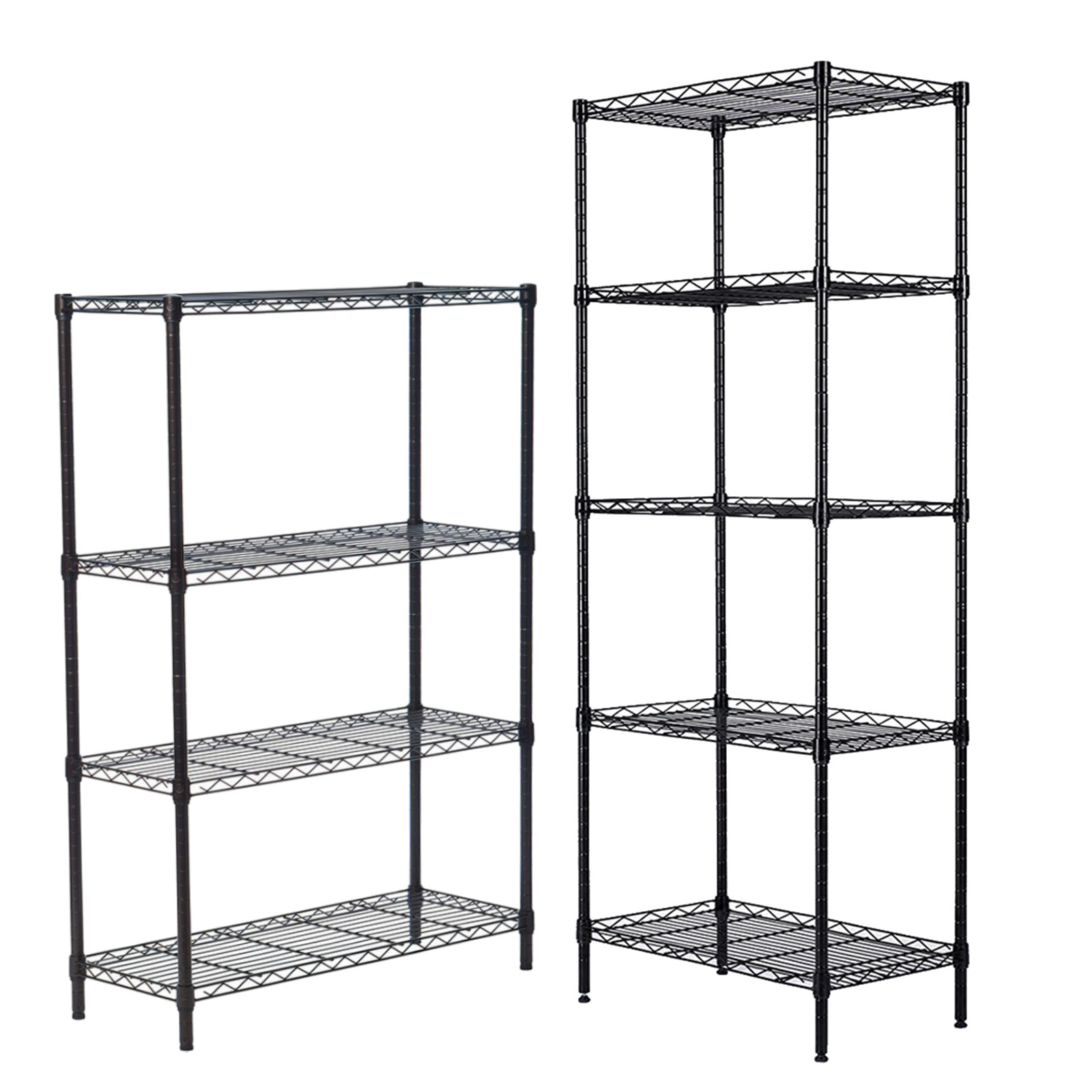 4/5 Shelf Adjustable Heavy Duty Storage Shelving Unit Steel Organizer Wire Rack