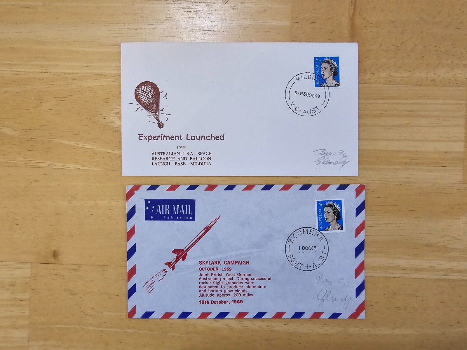 Lot of 2 Australia Space Covers | 1969 Skylark Launch Experiment Launched