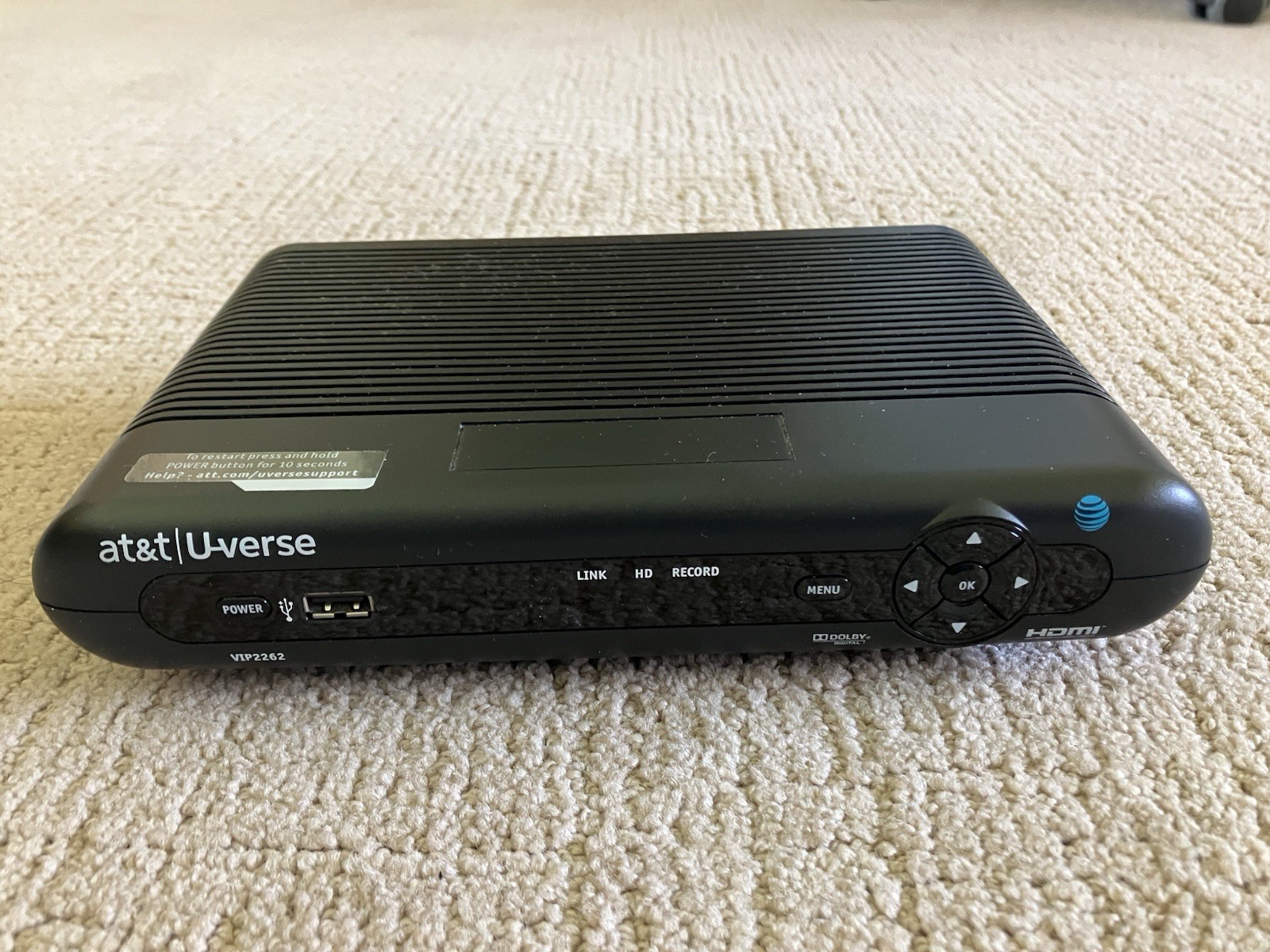 AT&T U-VERSE ARRIS VIP2262 V2 IP SET TOP BOX RECEIVER W/ POWER SUPPLY TESTED