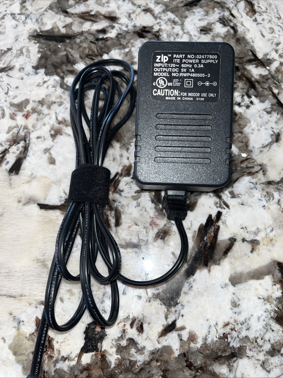 Iomega Zip Drive ITE AC Adapter Power Supply Cord 02477800 5V 1A # RWP480505-2